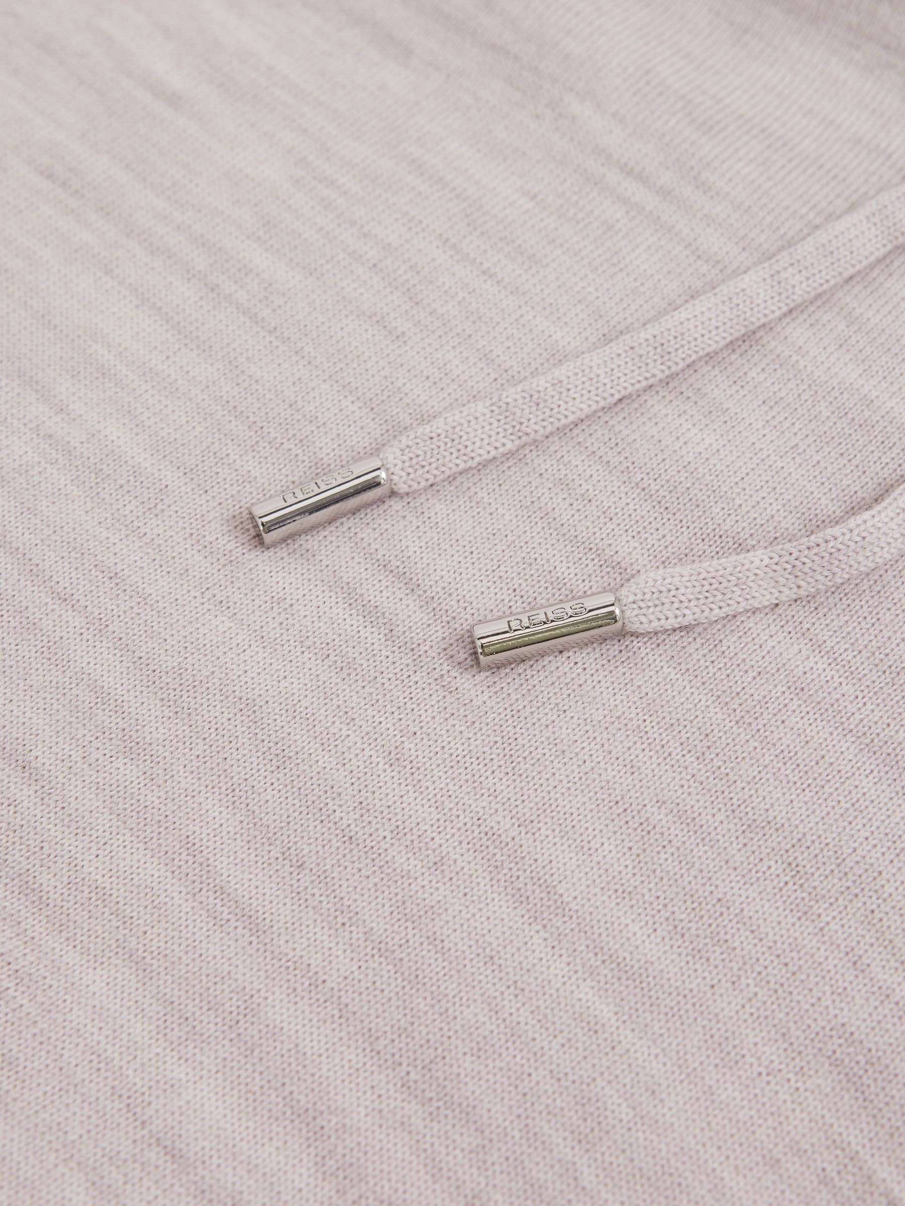 Merino Wool Drawstring Hoodie in Wicker Brown Melange - image 3
