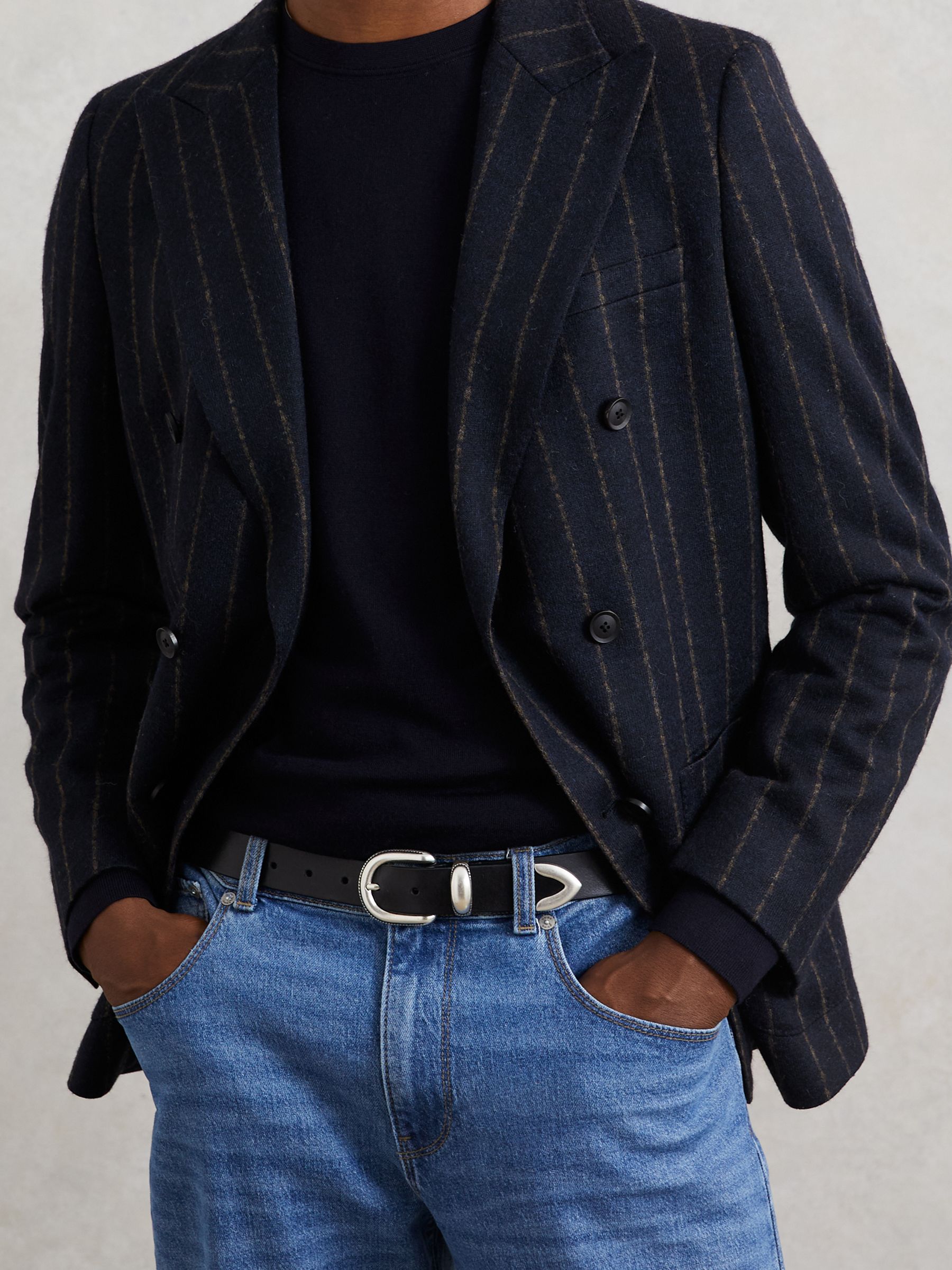 Leather Western Belt in Black - Image 2 of 4