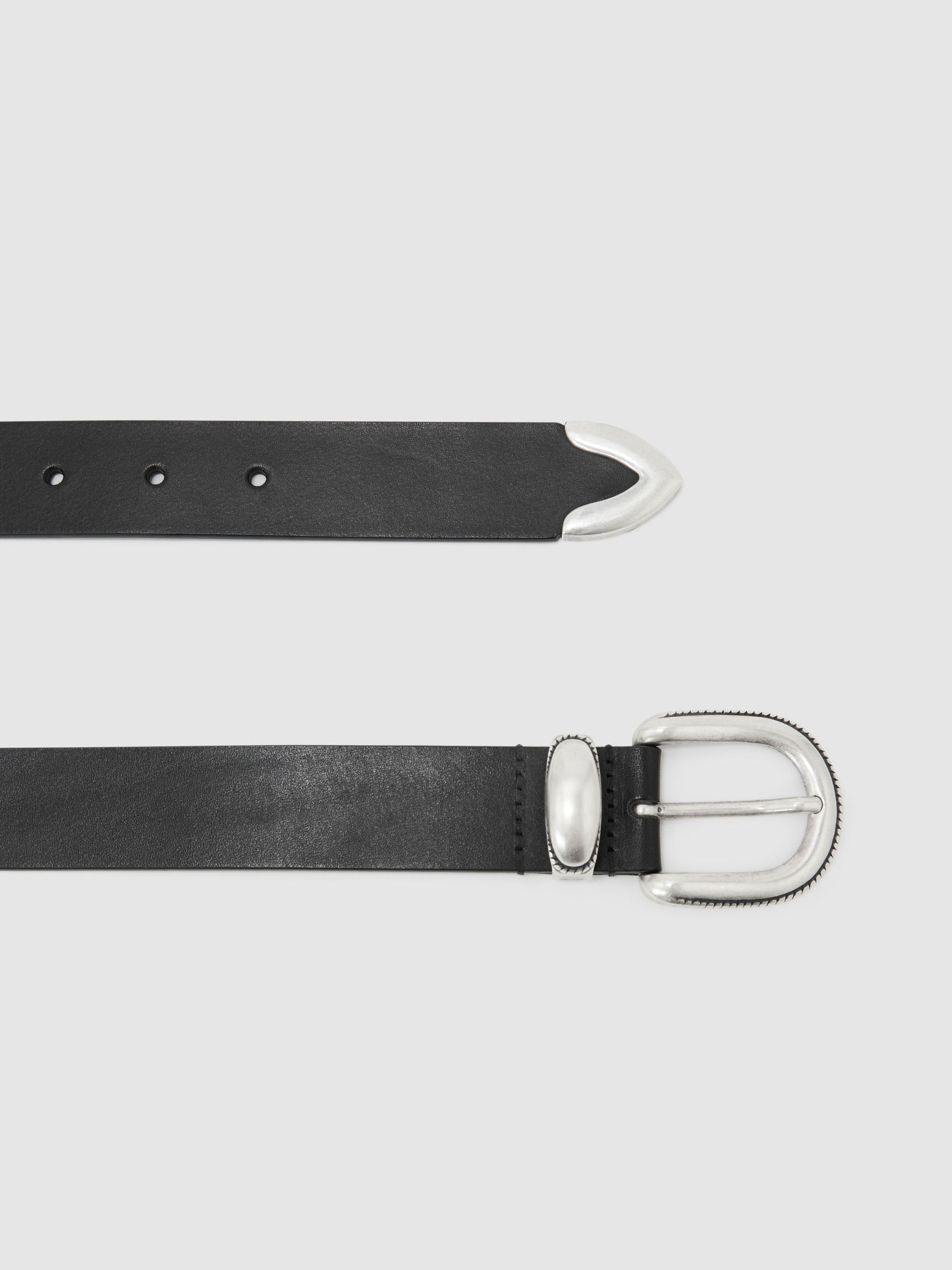 Leather Western Belt in Black - image 3