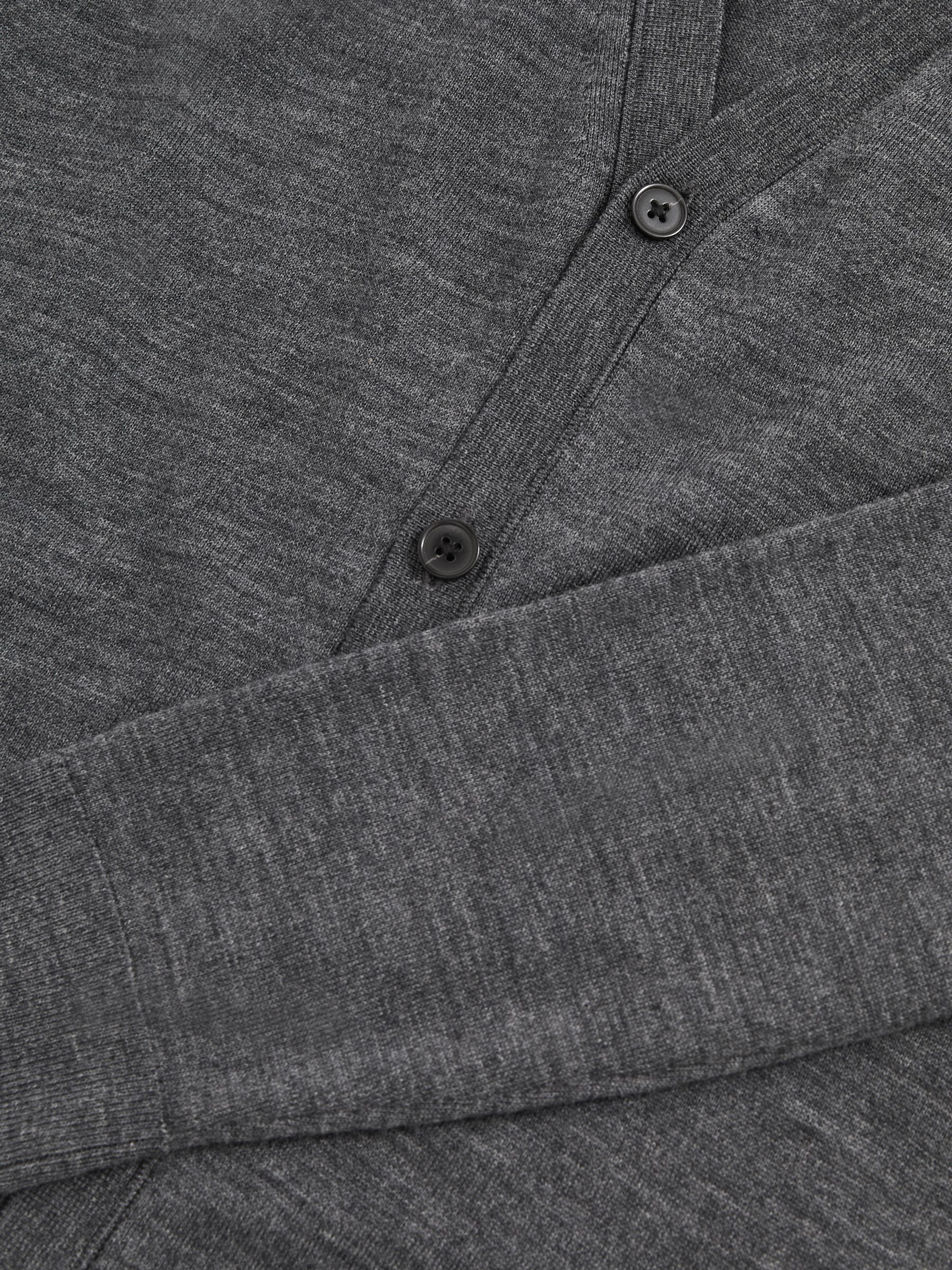 Merino Wool Button-Through Cardigan in Derby Grey Melange - Image 7 of 7