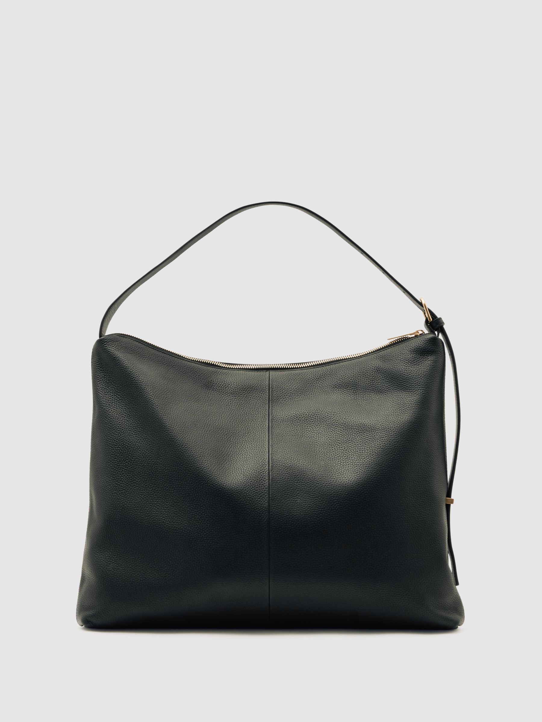 Grained Leather Tote Bag in Black - Image 4 of 7