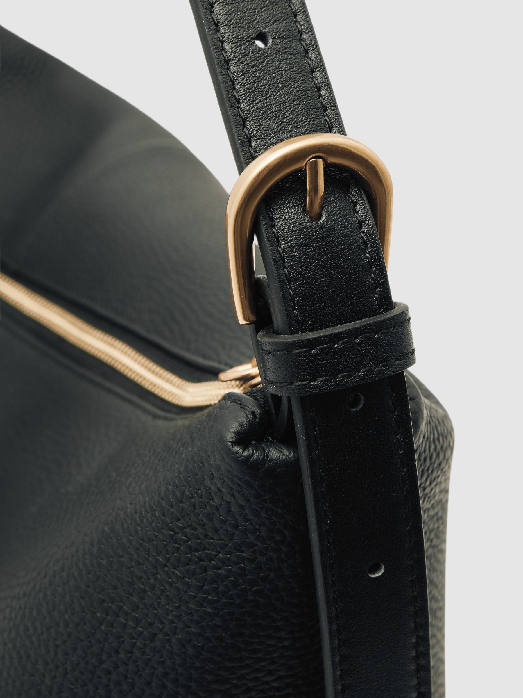 Grained Leather Tote Bag in Black - Image 6 of 7