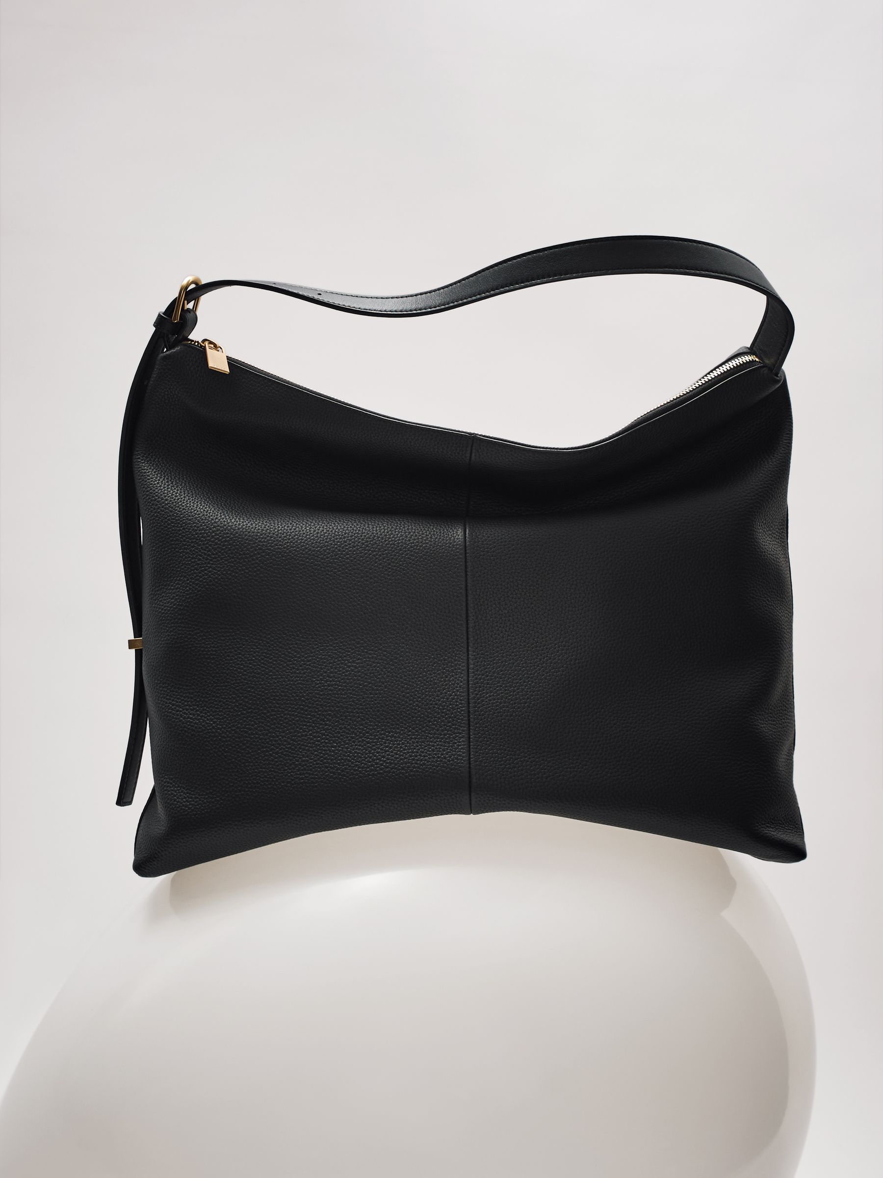 Grained Leather Tote Bag in Black - Image 7 of 7