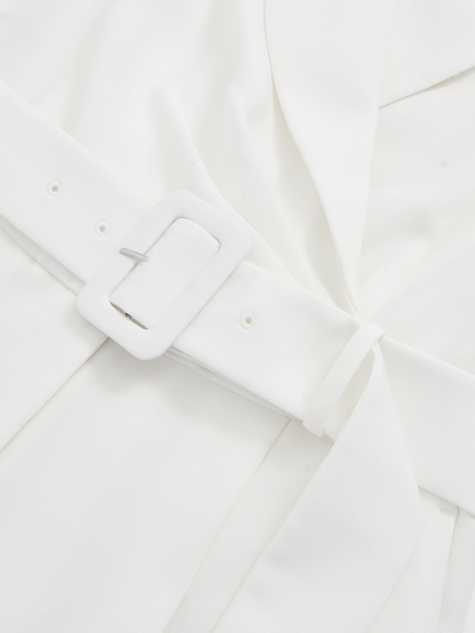 Sheer-Sleeve Wide-Leg Tuxedo Jumpsuit in Ivory - Image 7 of 7
