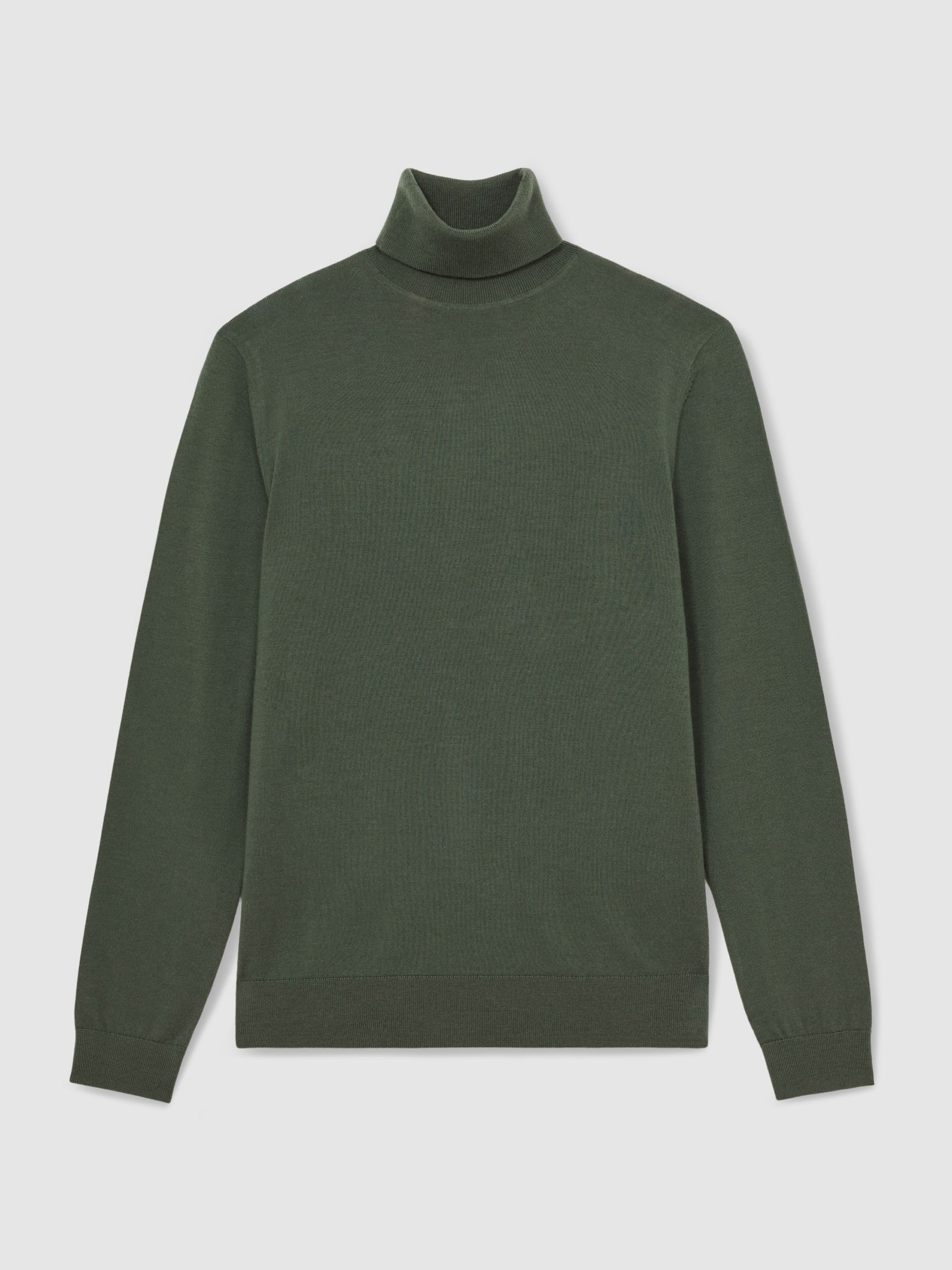 Wool Roll-Neck Jumper in Kale Green - image 1