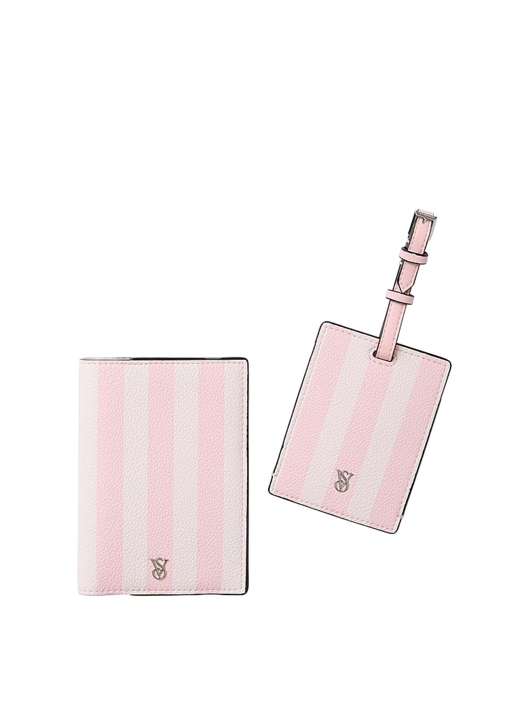 Heritage Stripe Pink Passport Holder and Luggage Tag Set - Image 2 of 4