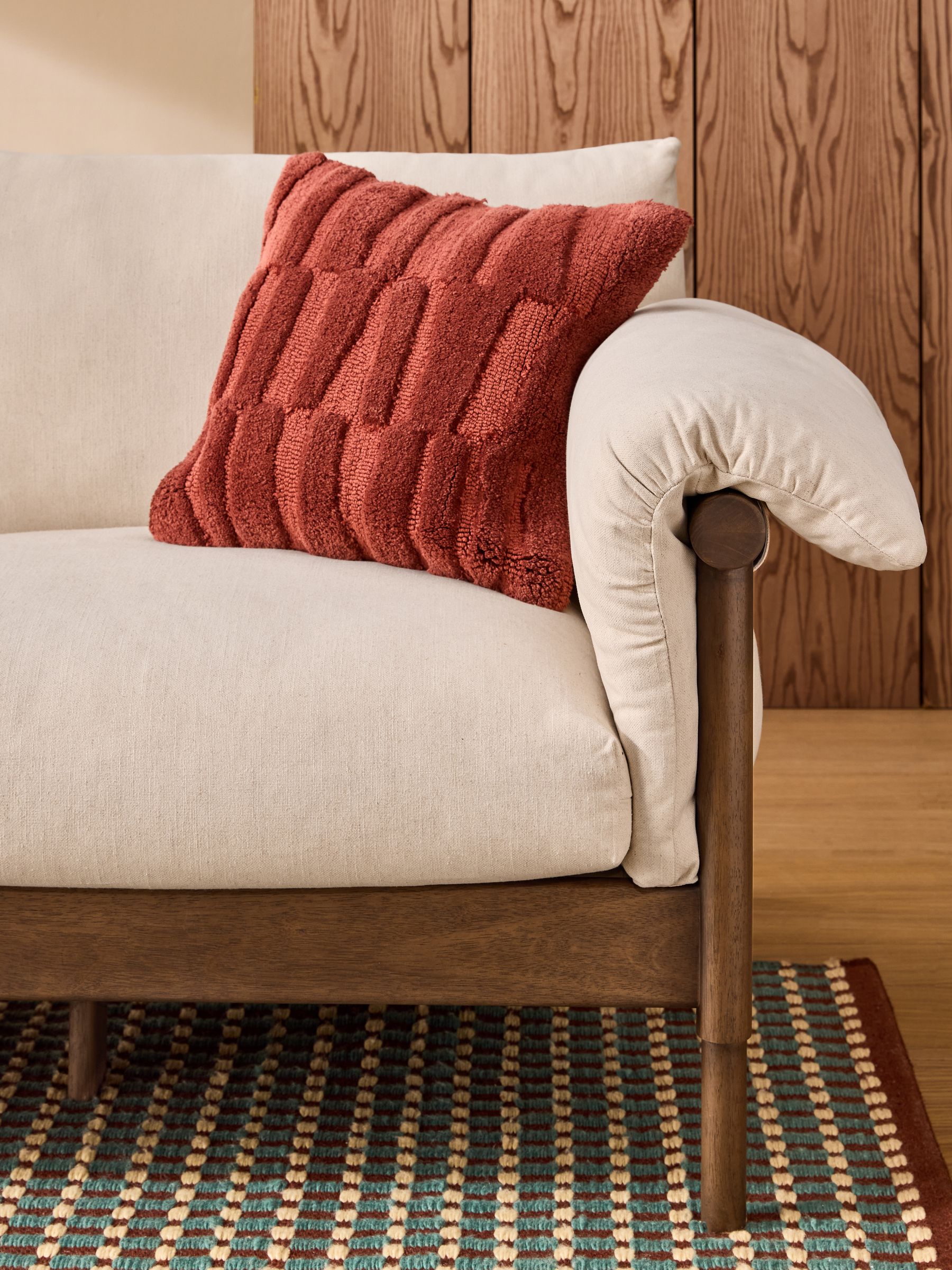 Solen Sofa in Natural Stone Woven Slub Plain - Image 2 of 4