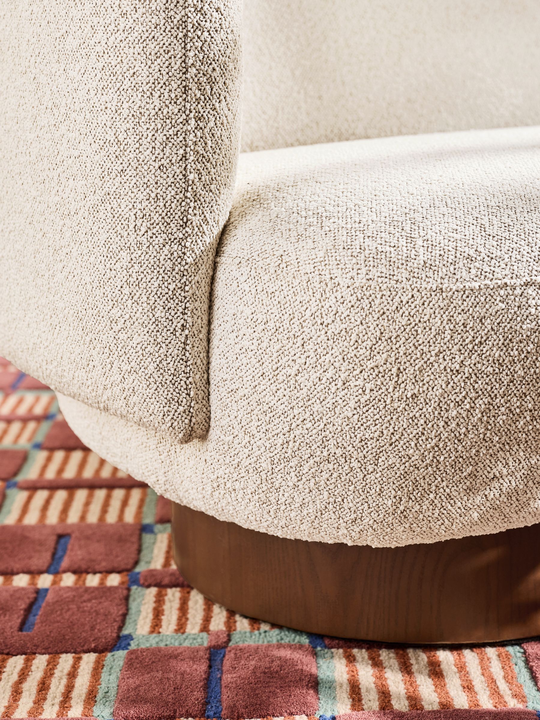 Novara Regular 2 Seater Sofa in Off White Pax Boucle - Image 3 of 5