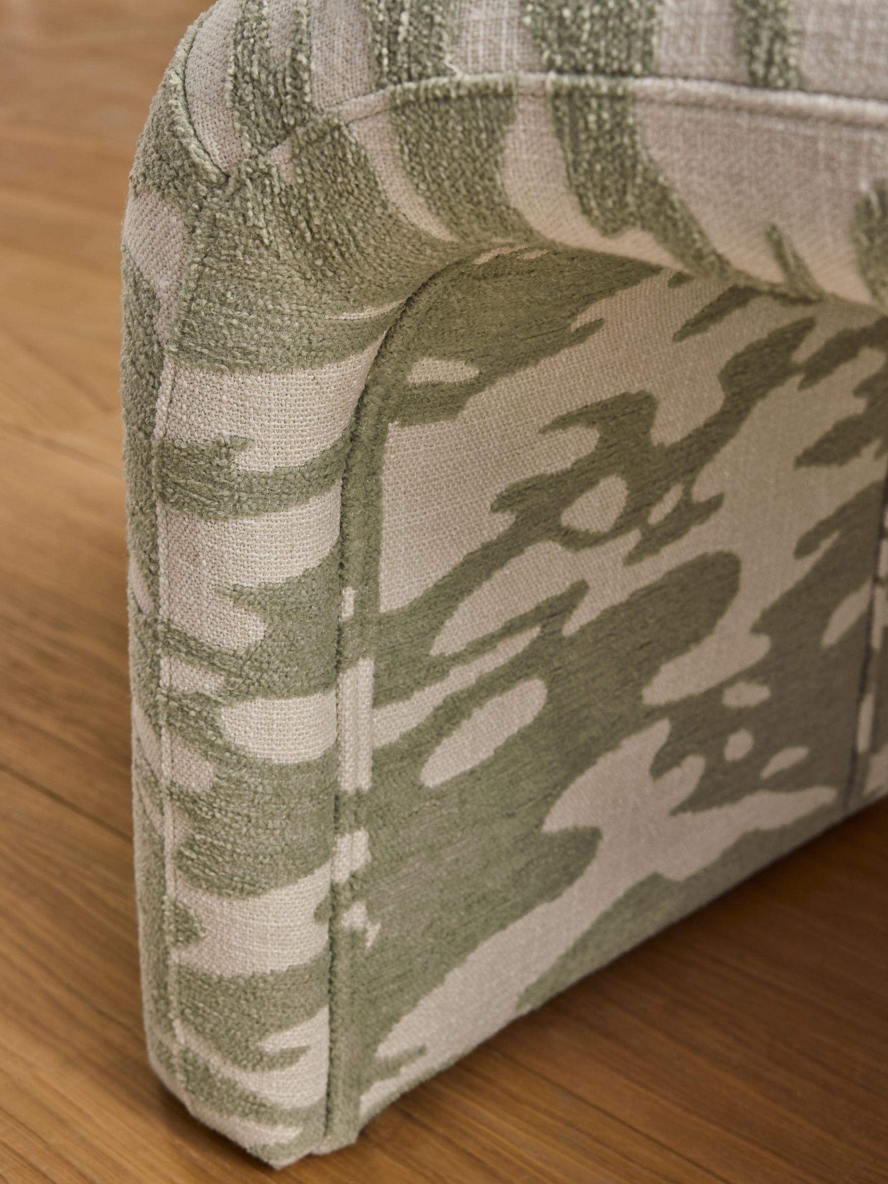Beryl Bench in Natural and Sage Green Embossed Chenille - Image 2 of 5