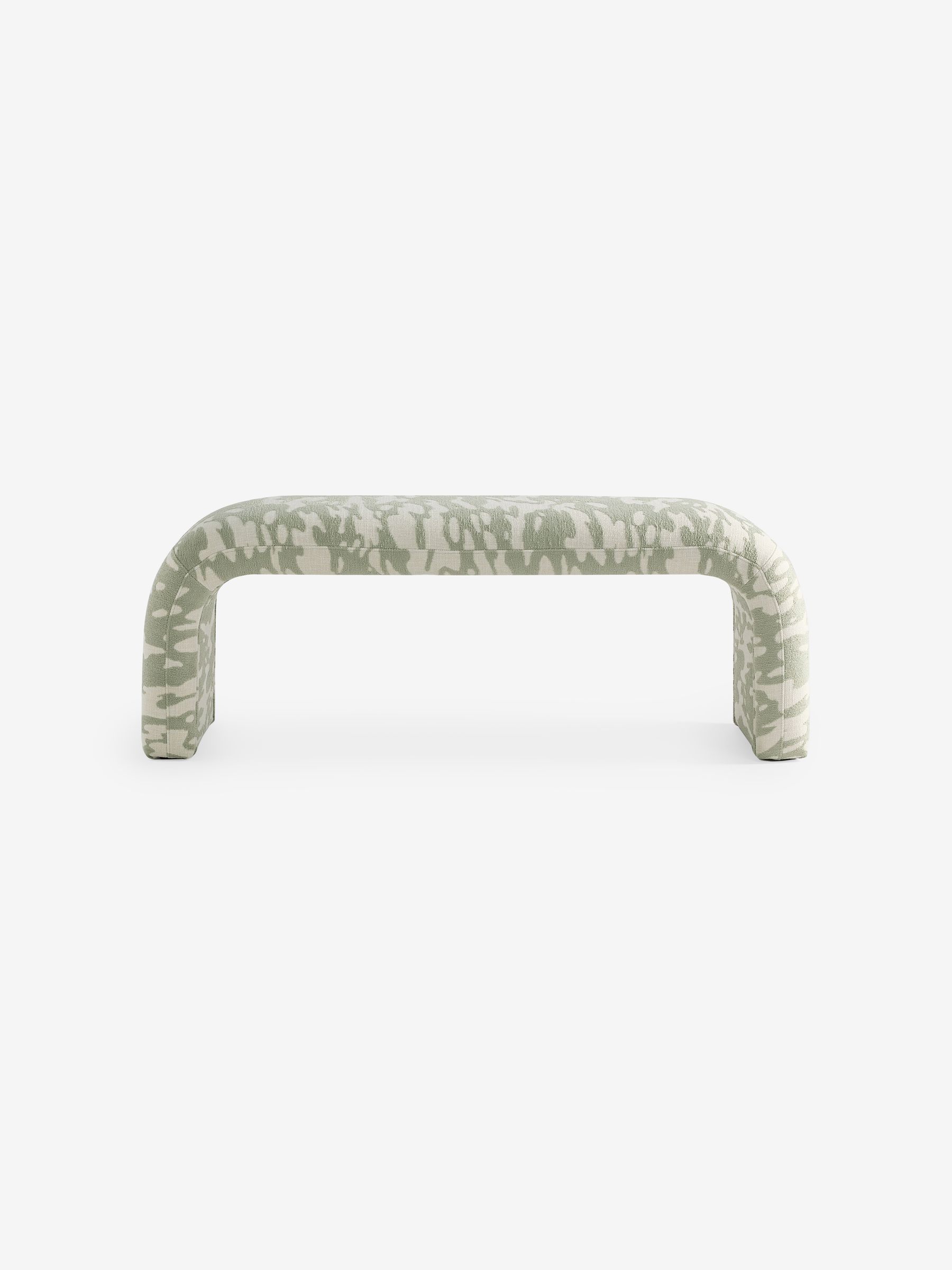 Beryl Bench in Natural and Sage Green Embossed Chenille - Image 5 of 5