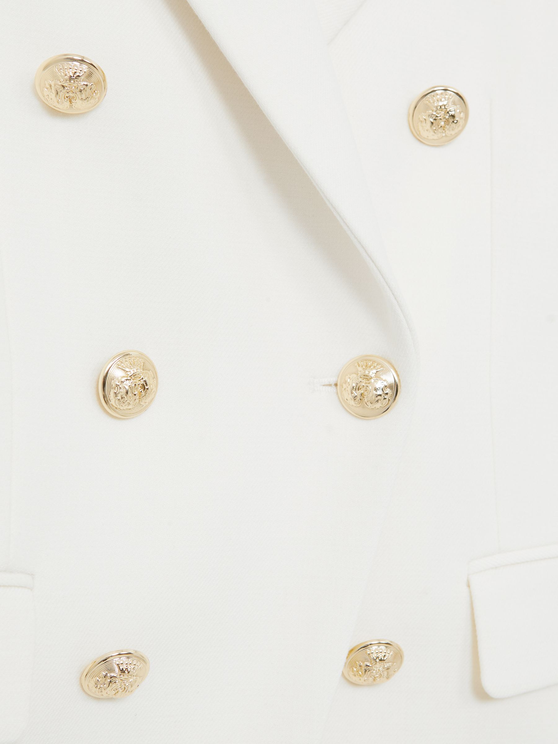 Double-Breasted Twill Suit Blazer With Wool in White - image 4