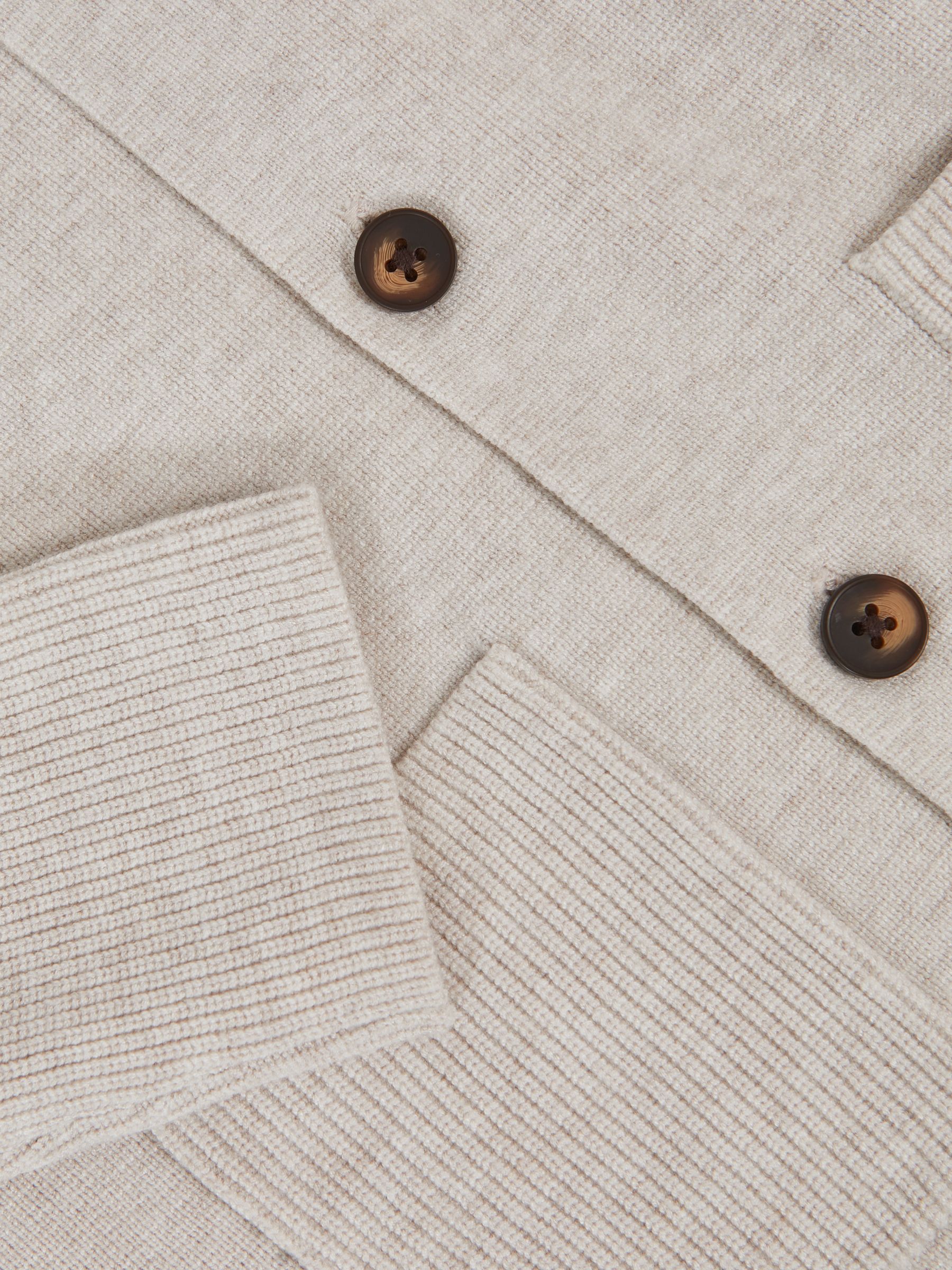 9-13 yrs Button-Through Knitted Cardigan in Oatmeal Melange - Image 4 of 4