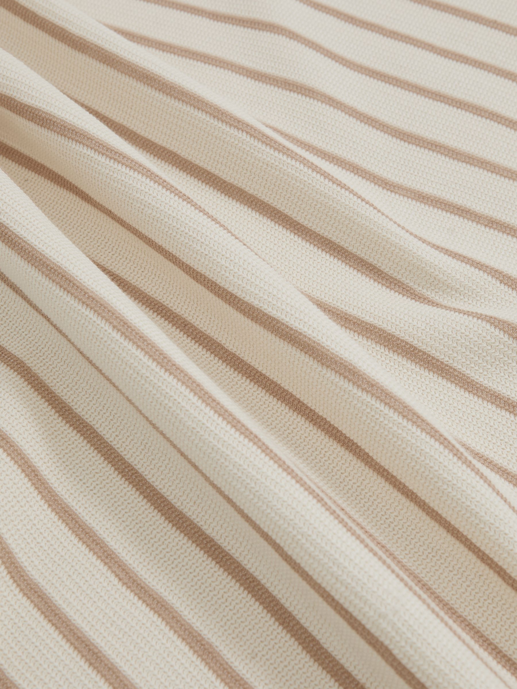 Cotton Textured Stripe T-Shirt in Oatmeal/White - Image 6 of 6