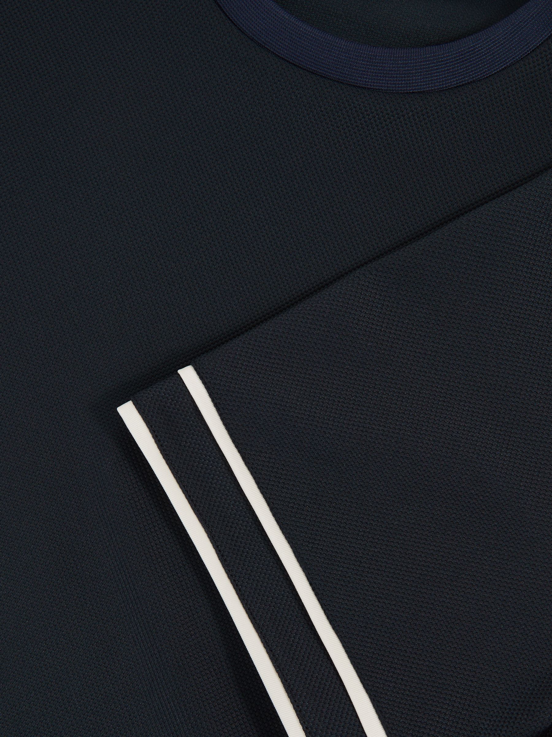Textured Crew-Neck Tipped T-Shirt in Navy Blue - Image 5 of 5