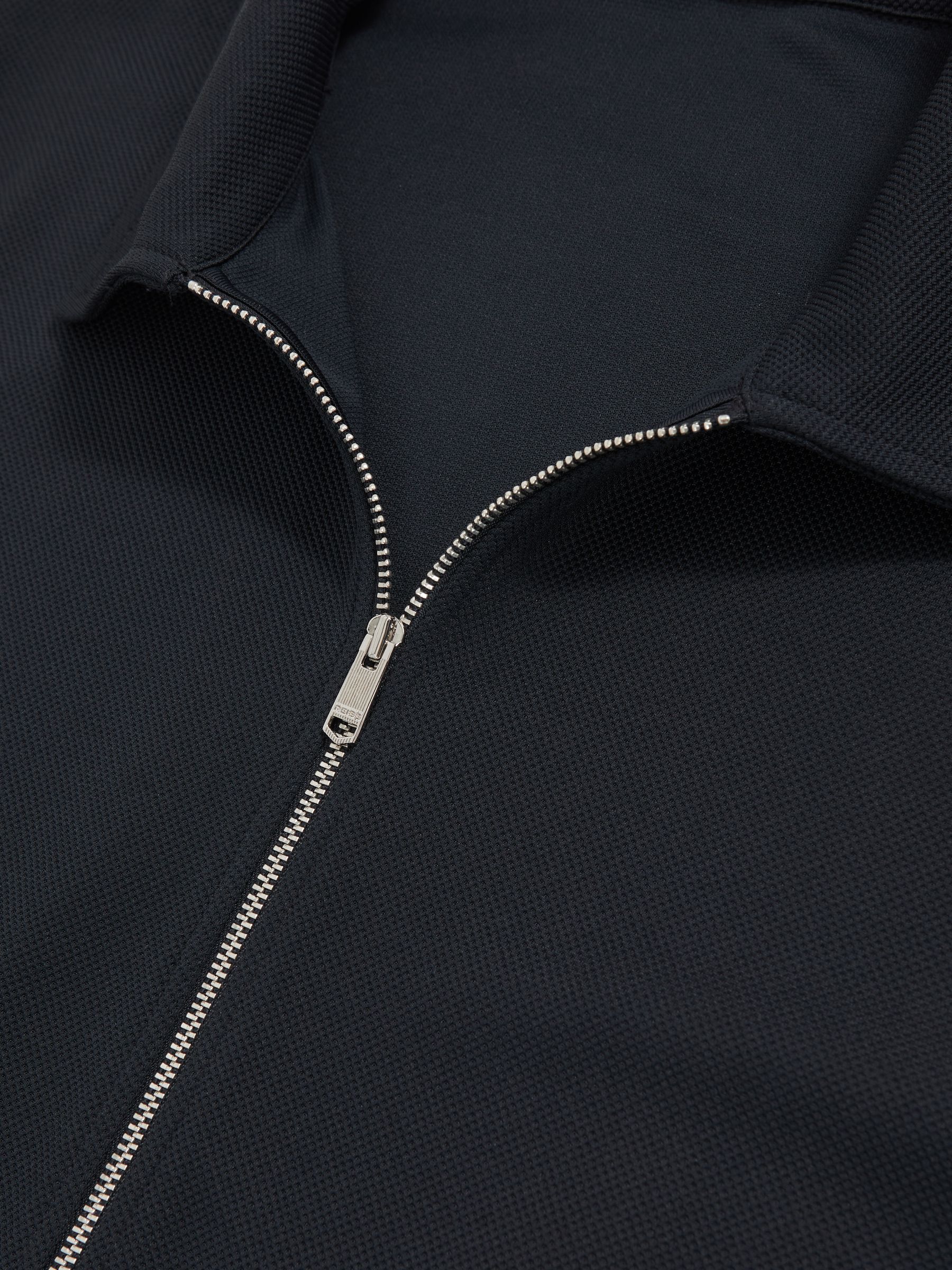 Textured Zip Through Overshirt in Navy - image 5