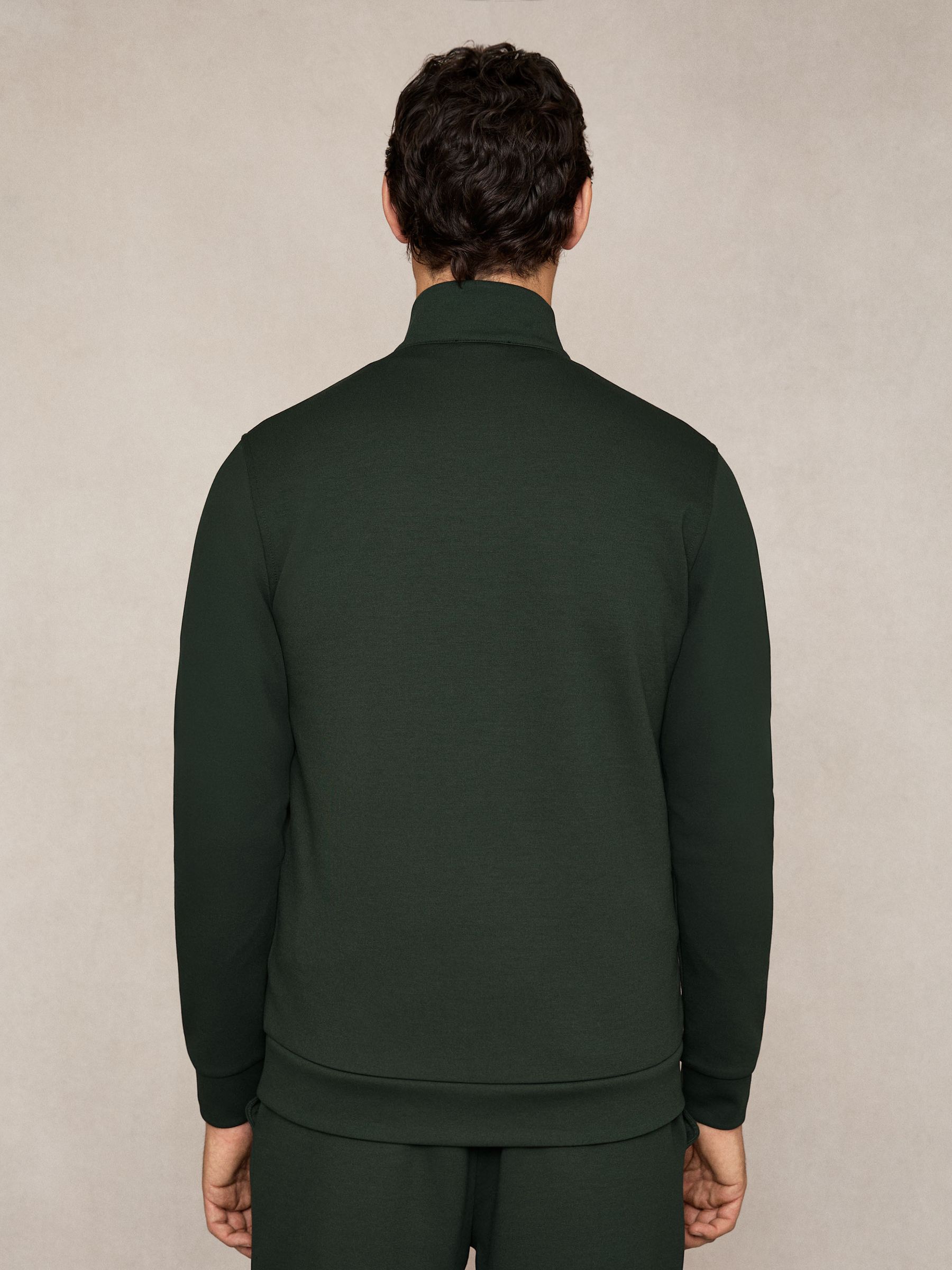 Interlock Half-Zip Sweatshirt with Trim in Dark Sage Green - image 4