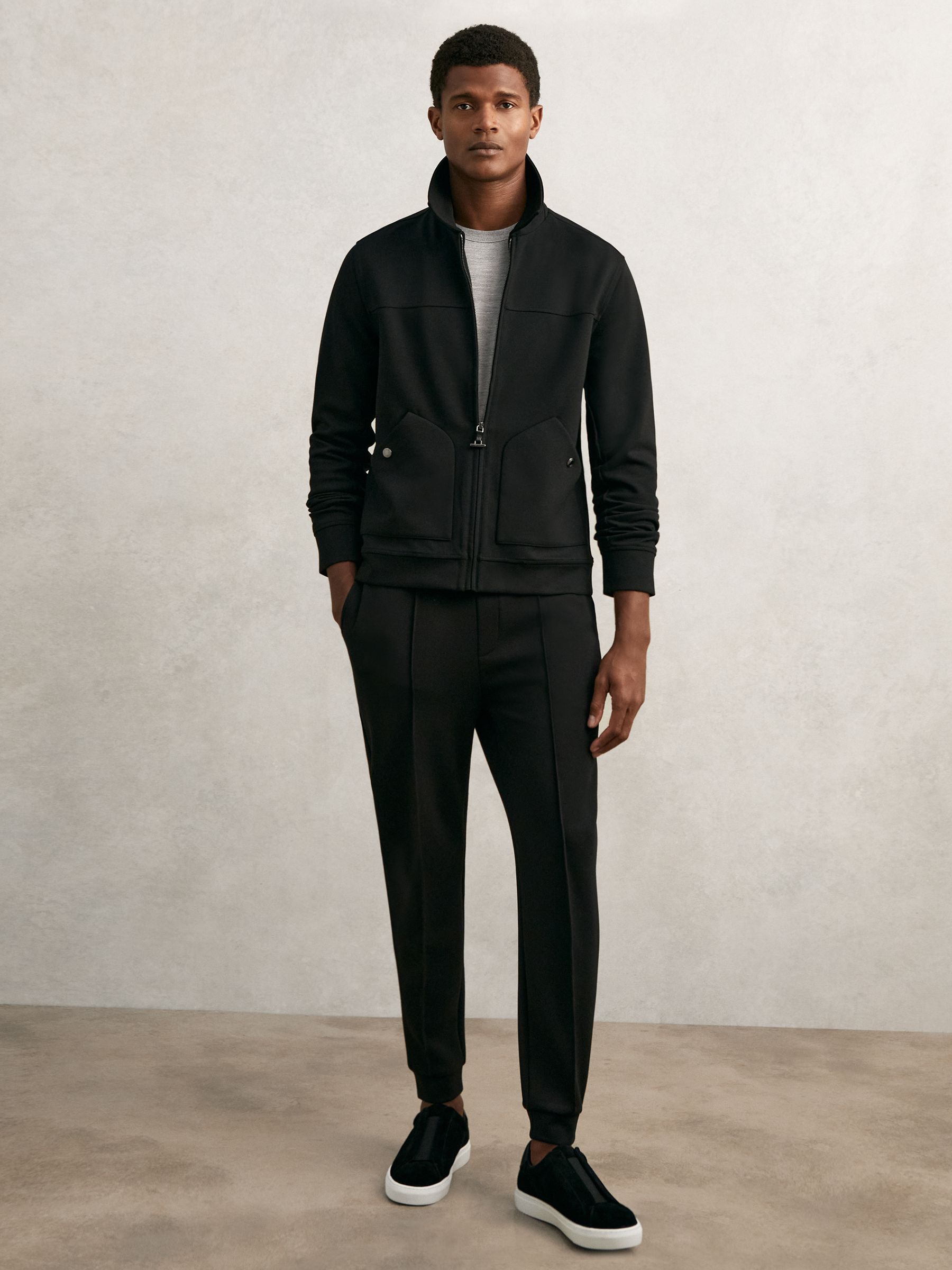 Interlock Zip Through Overshirt in Black - Image 4 of 6