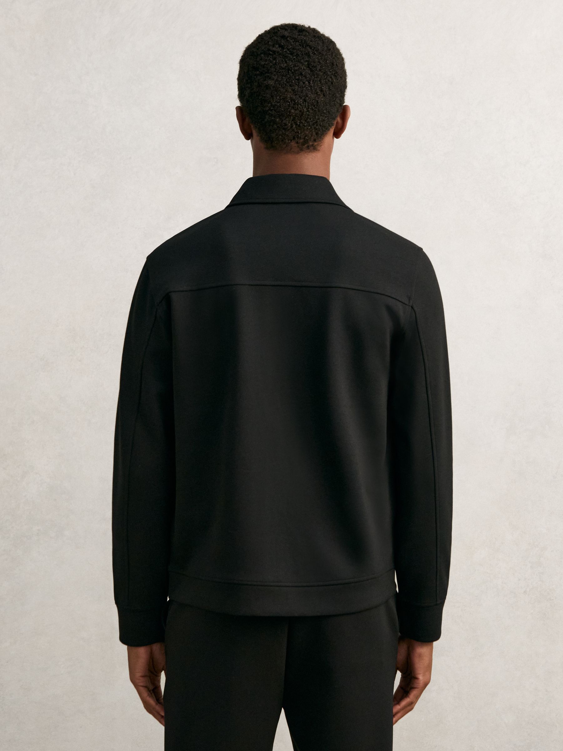 Interlock Zip Through Overshirt in Black - Image 5 of 6