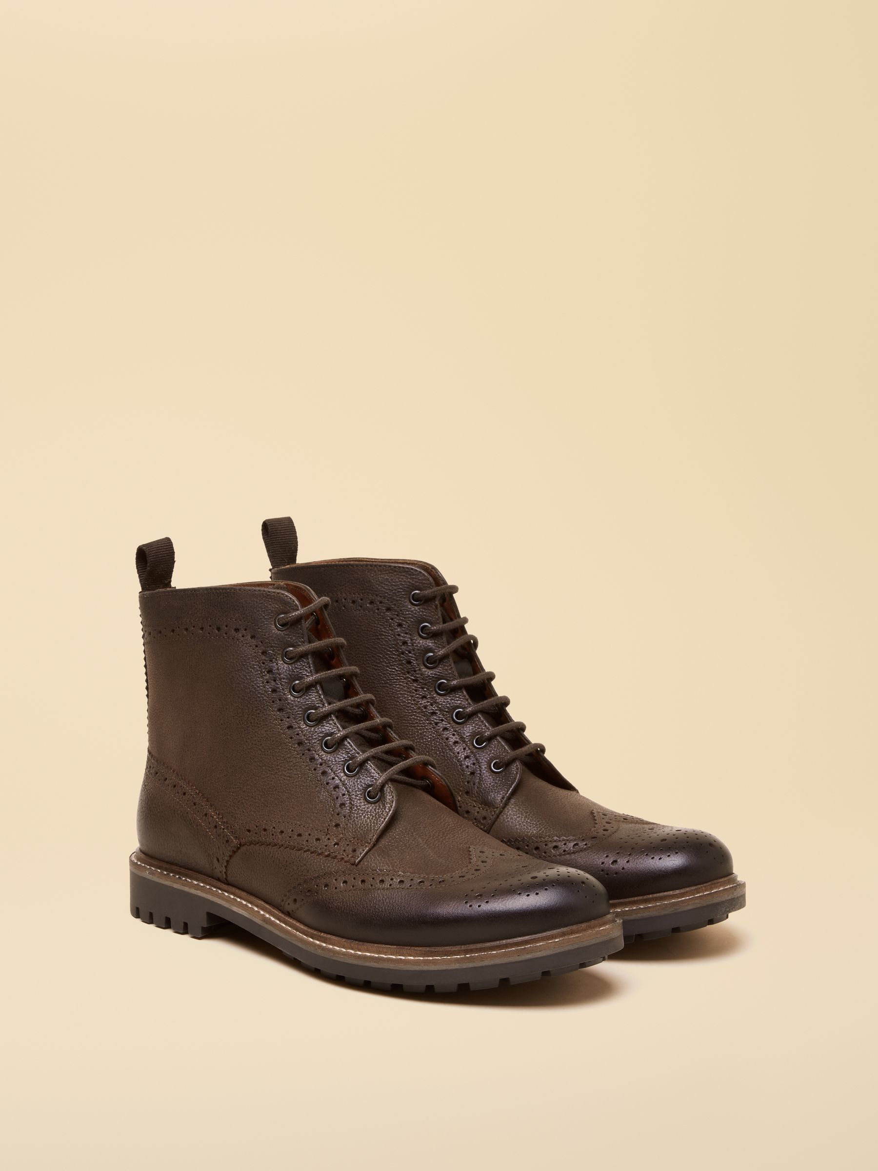 Brown Cleated Leather Brogues Joules