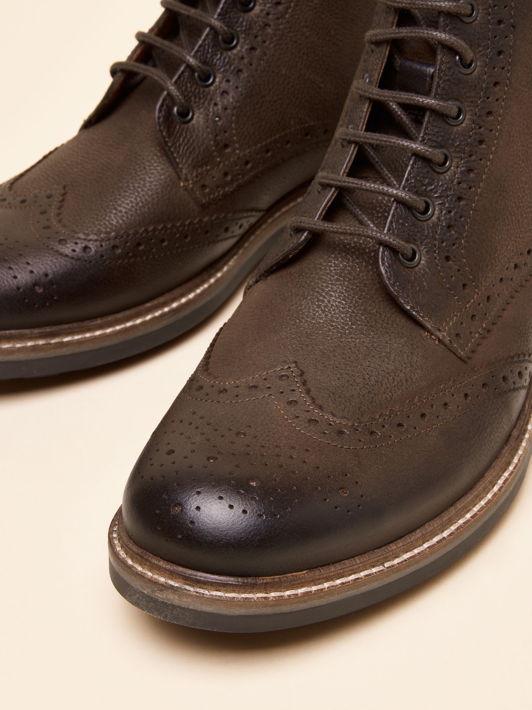 Brown Cleated Leather Brogues - Image 5 of 6