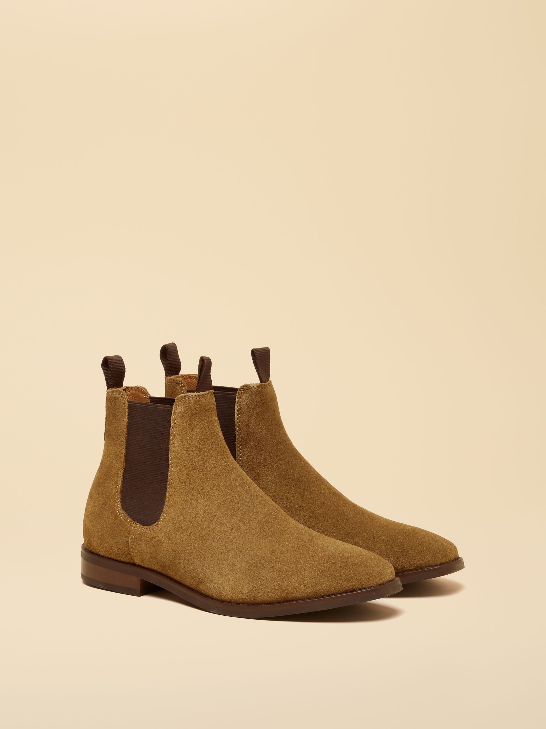 Taupe Suede Chelsea Boots - Image 1 of 6 Taupe Suede Chelsea Boots - Image 1 of 6