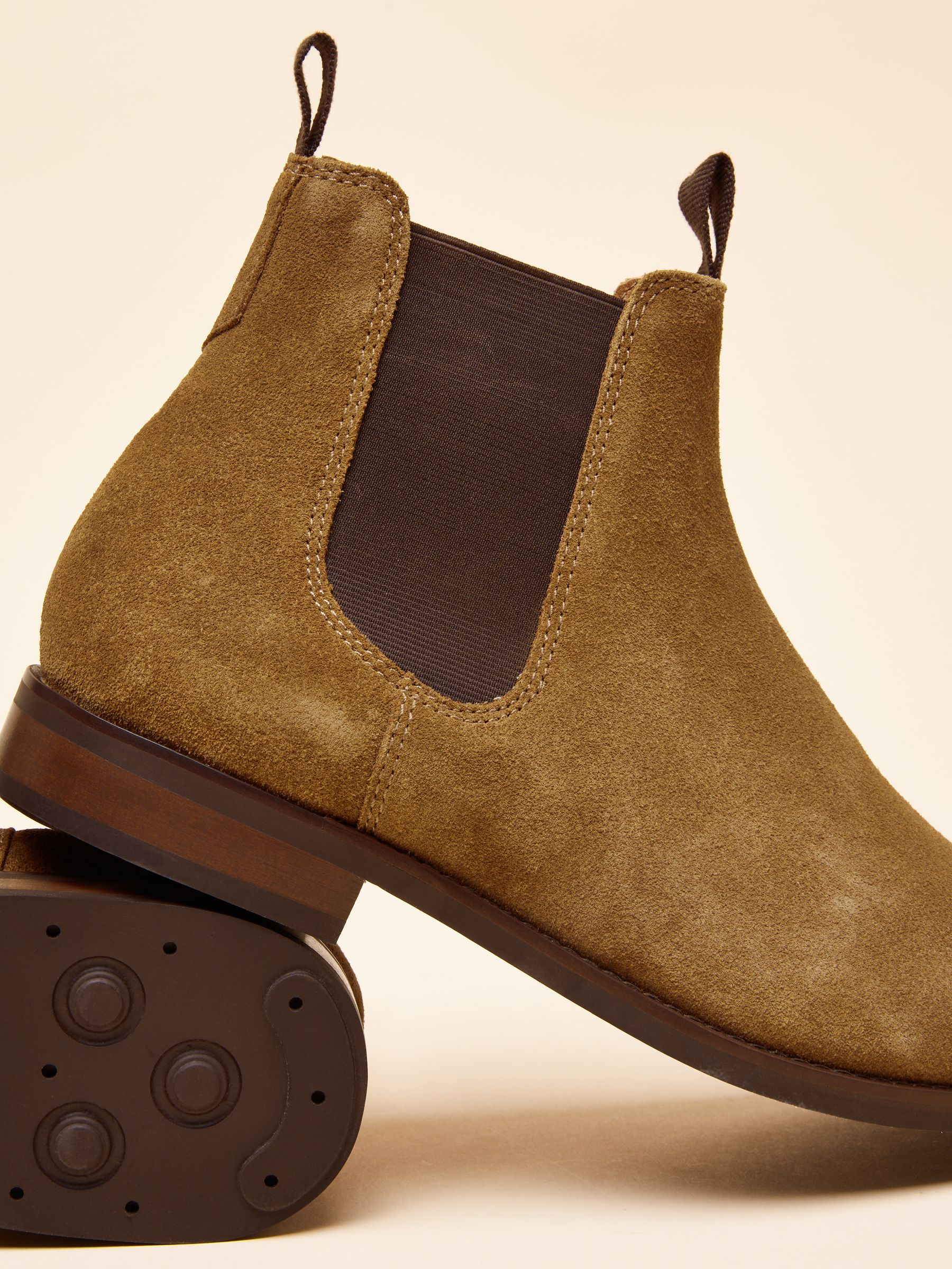 Taupe Suede Chelsea Boots - Image 6 of 6