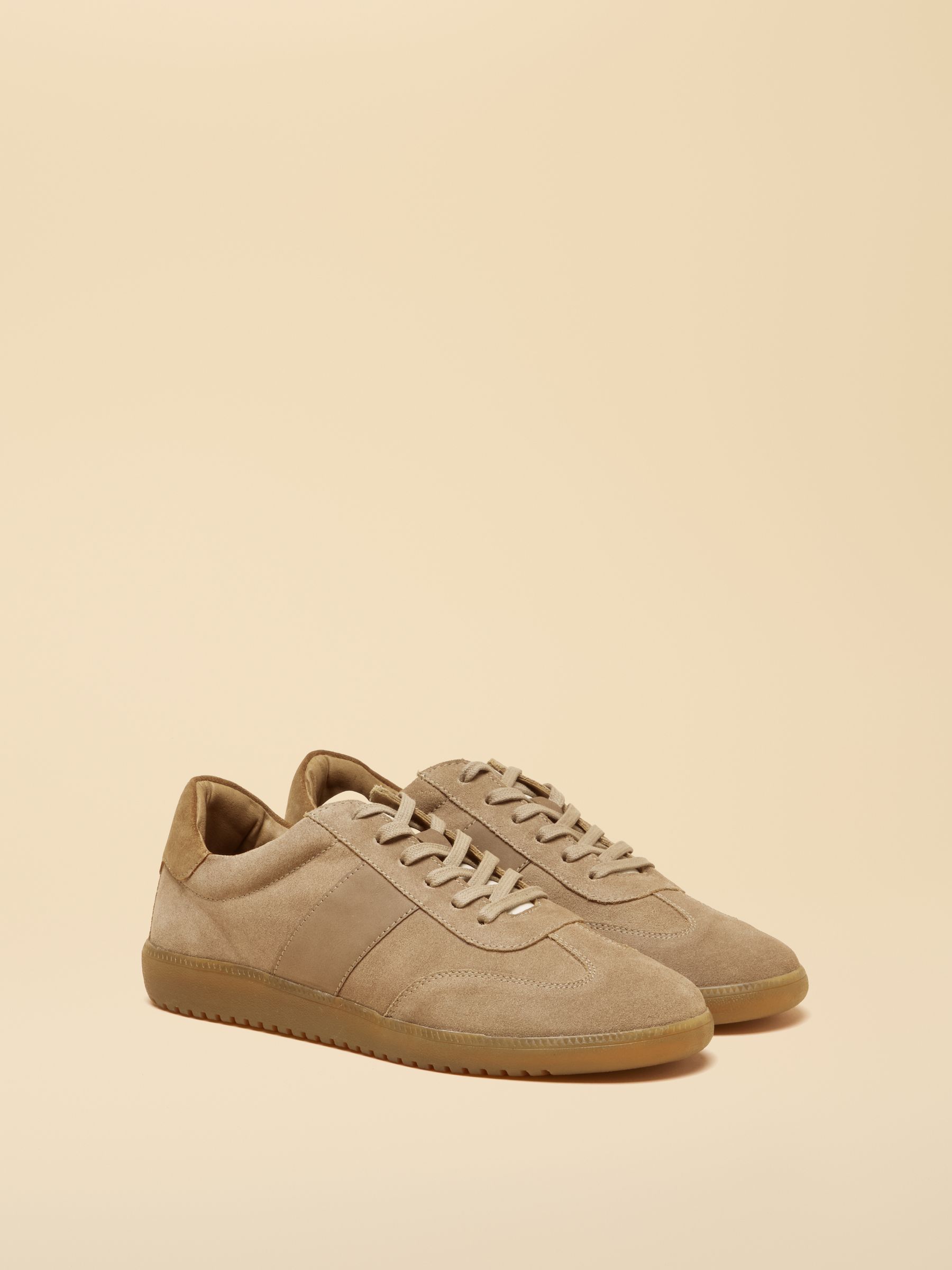 Taupe Brown Suede Trainers - Image 1 of 7