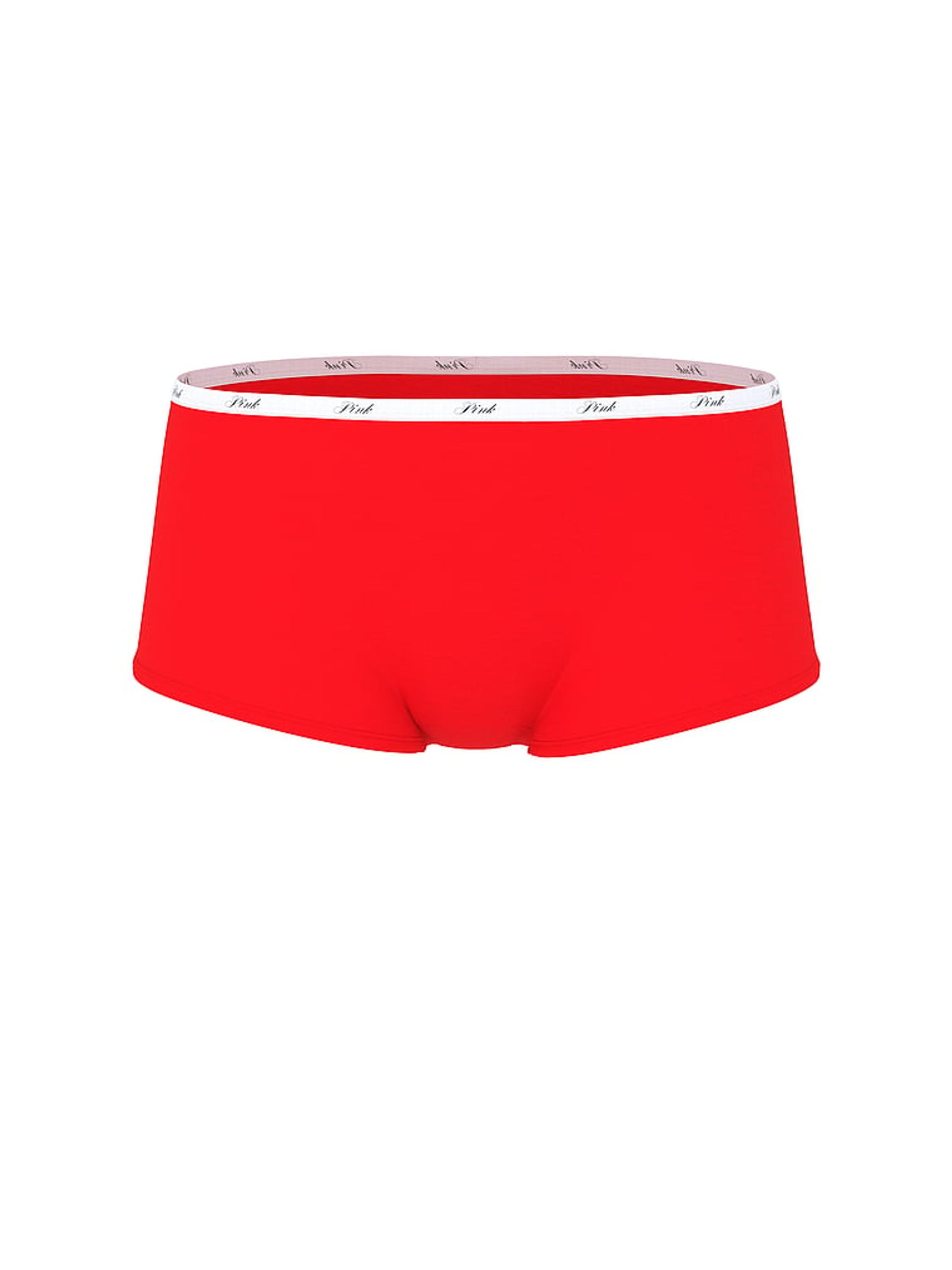 Bright Vermillion Red Short Cotton Mini Logo Knickers - Image 3 of 3