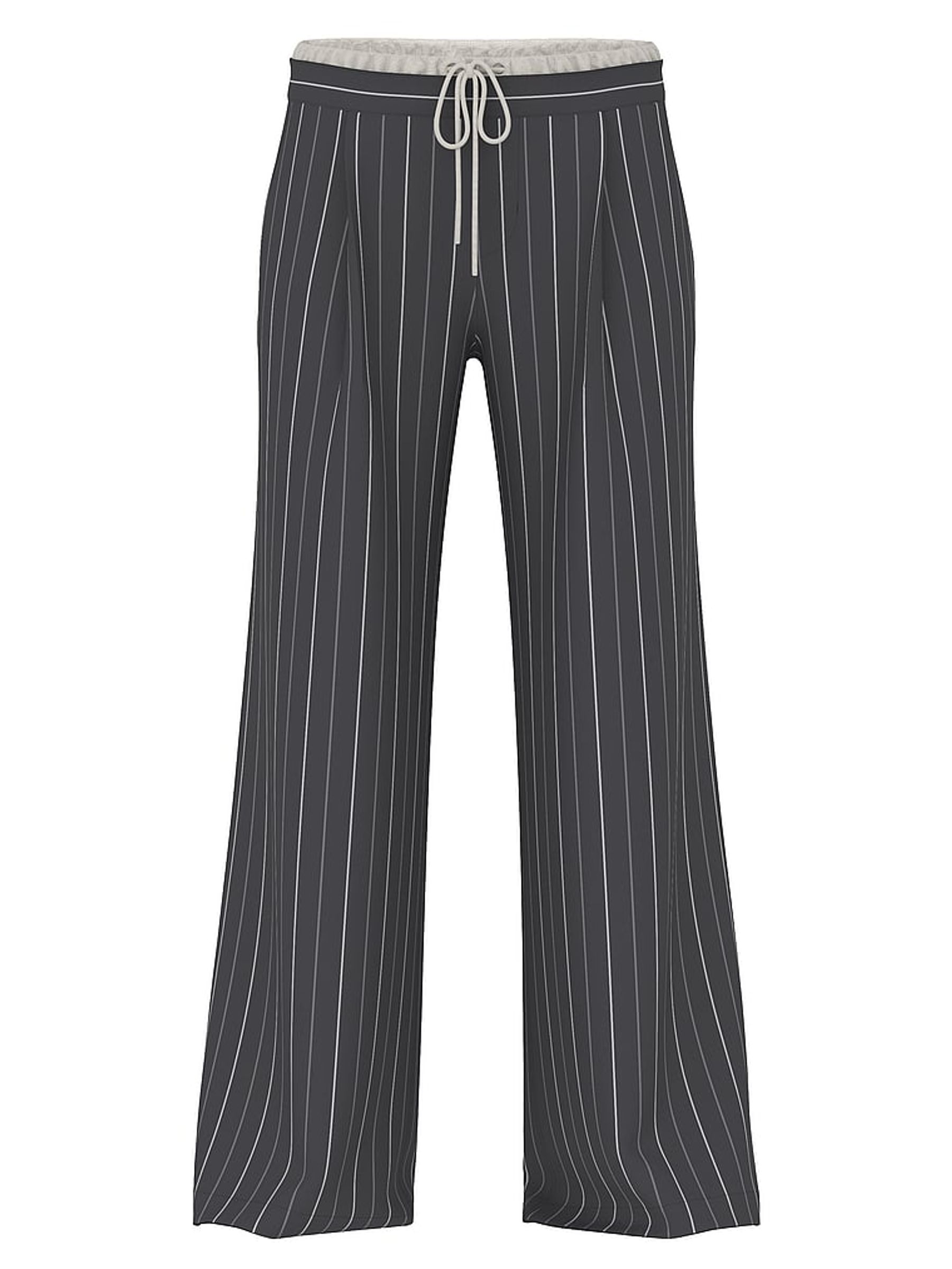 Grey Pinstripe Twill Trousers - Image 5 of 5
