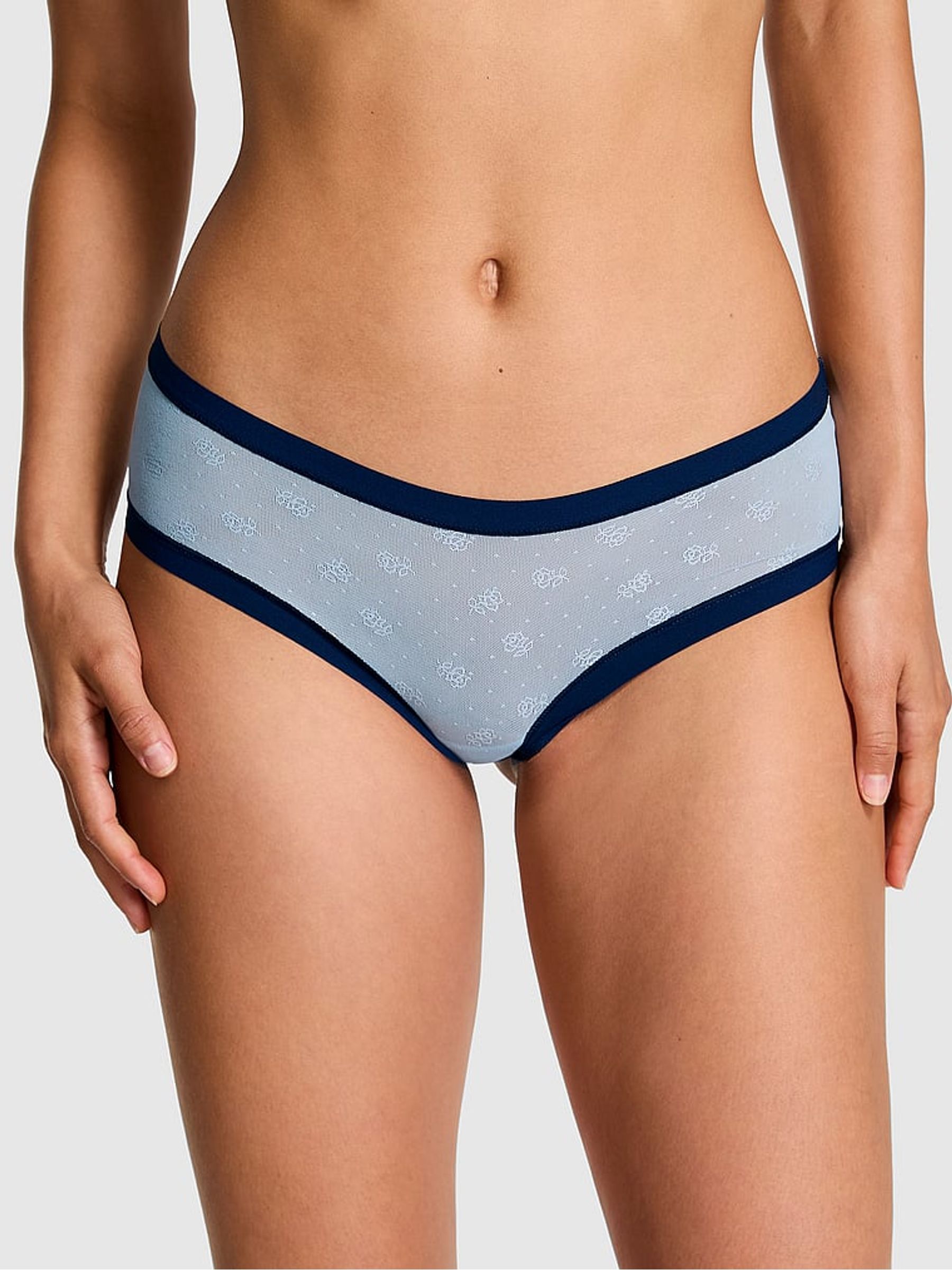 Icy Blue Cheeky No Show Rib Mesh Knickers - Image 1 of 3