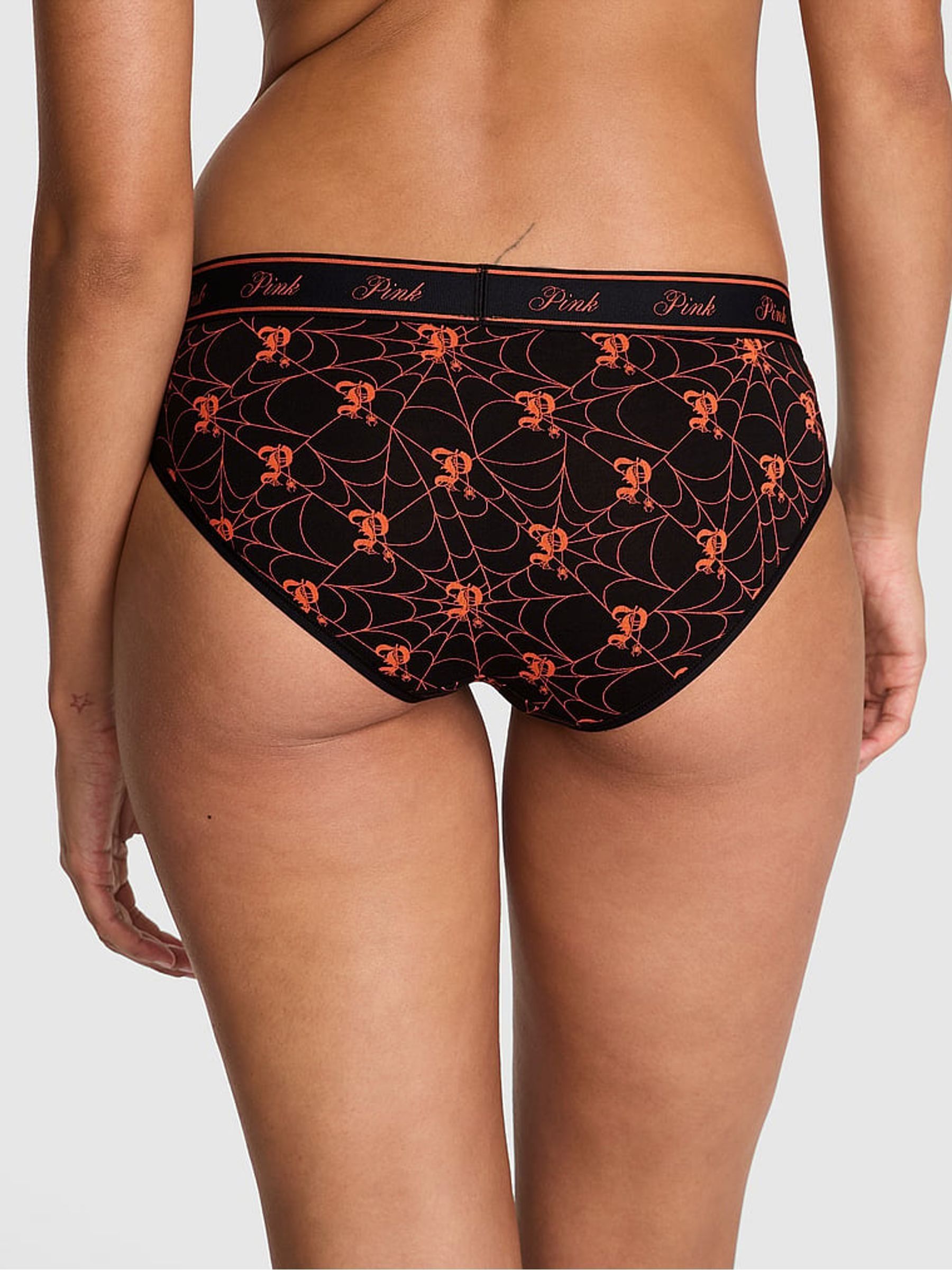 Black Halloween Spiderweb Hipster Cotton Logo Knickers - Image 2 of 3