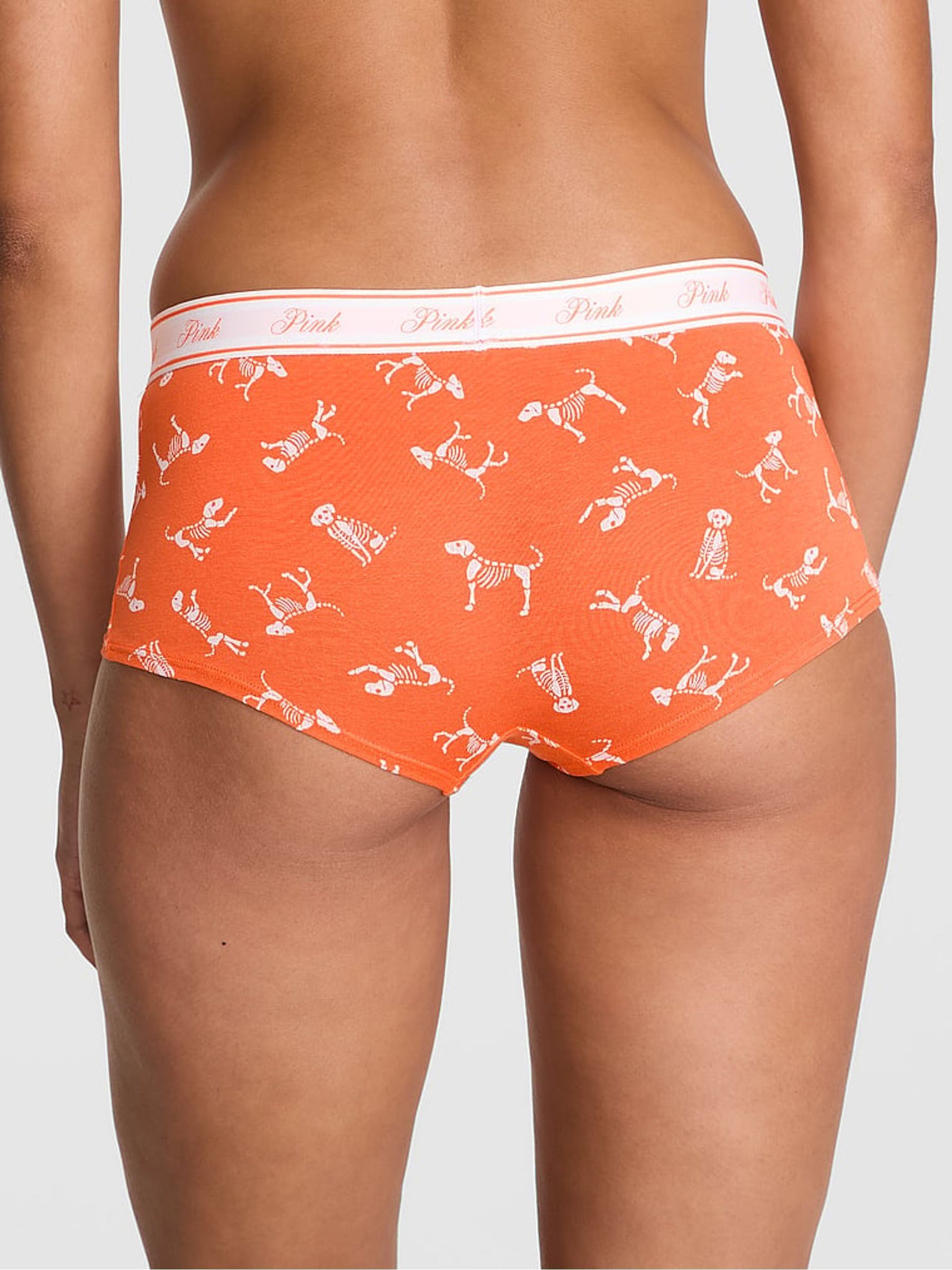 Black Skeleton Dog Print Boyshort Cotton Logo Knickers - Image 2 of 2