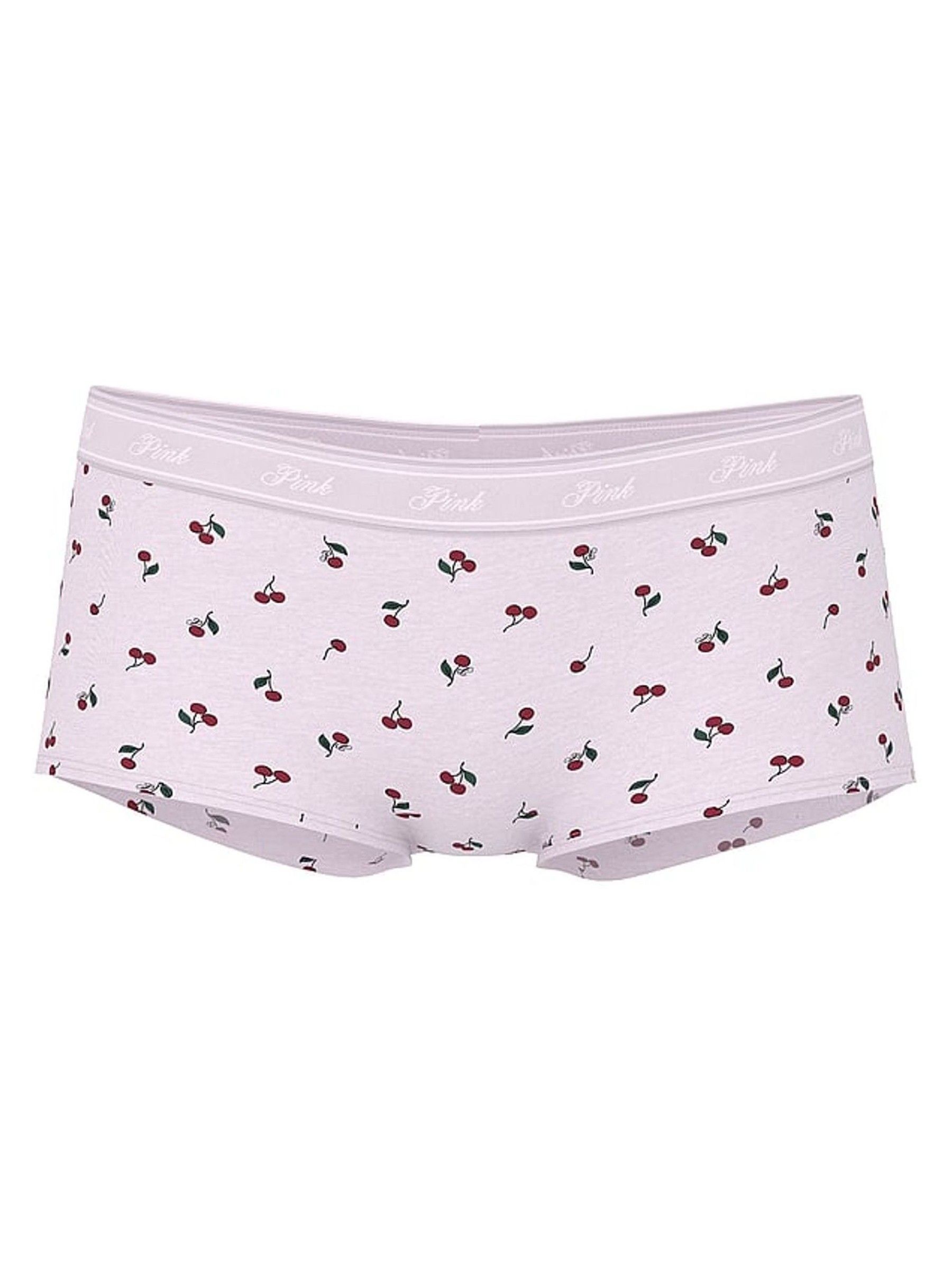 Pink Cherry Print Boyshort Cotton Logo Knickers - Image 3 of 3
