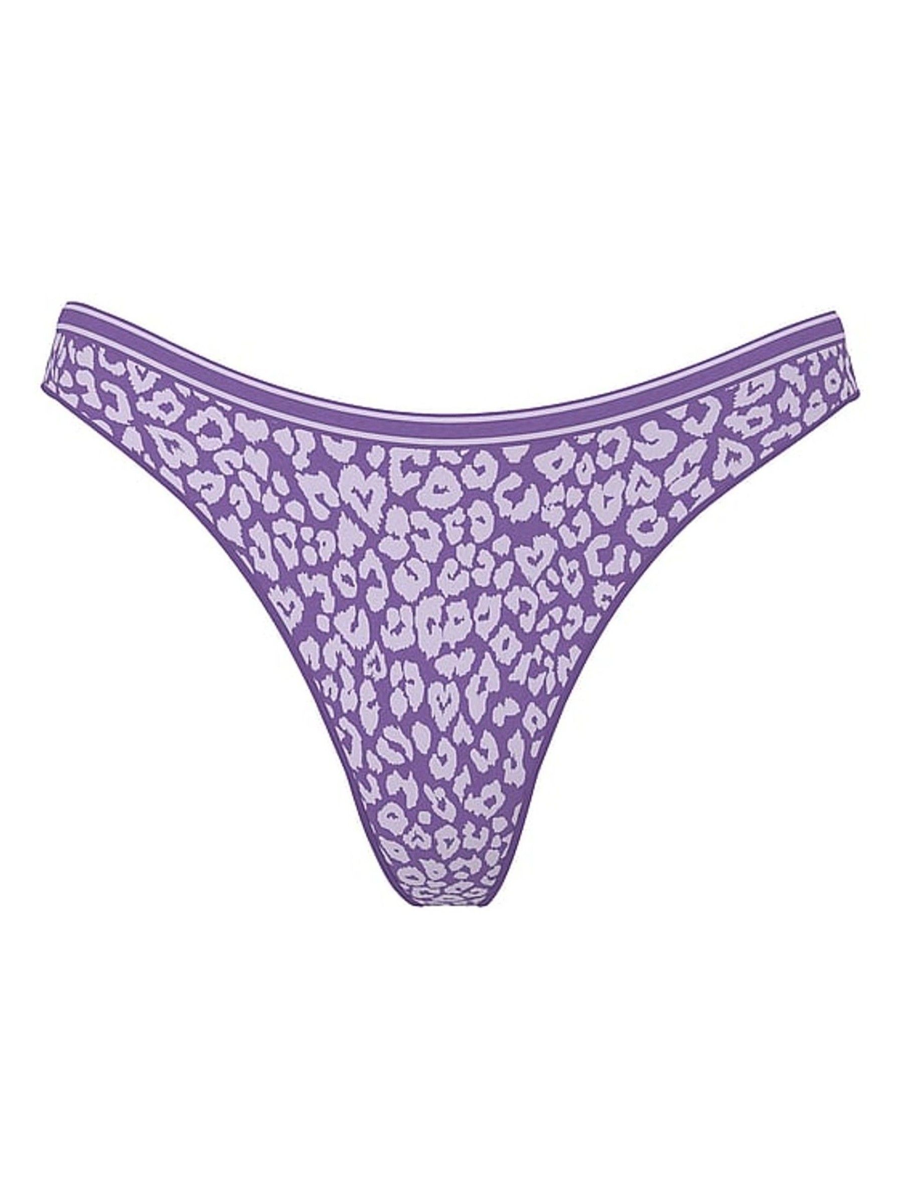 Purple Leopard Hipster Seamless Scoop Thong Knickers - Image 3 of 3