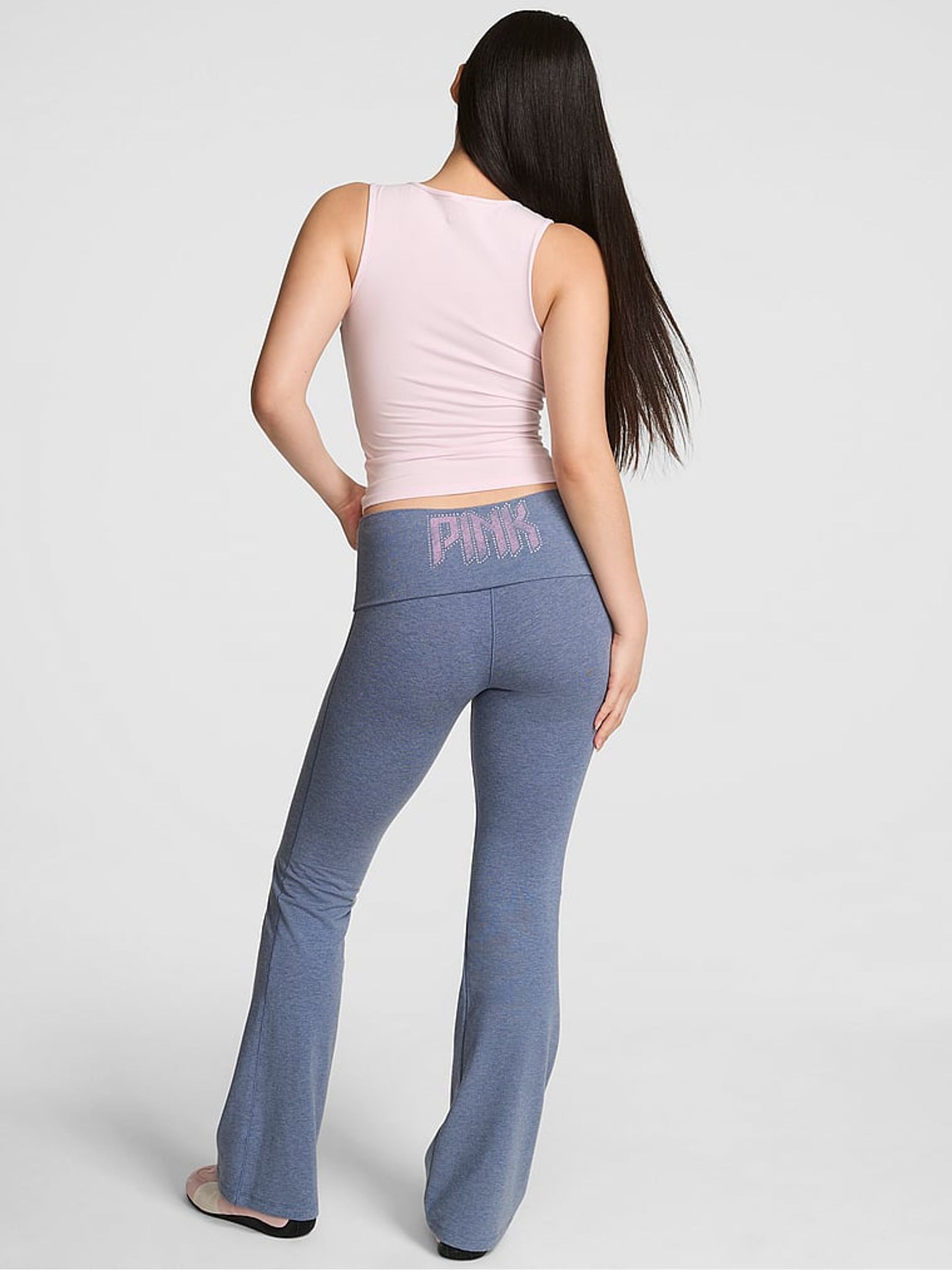 Dusty Iris Blue Foldover Leggings - Image 2 of 5