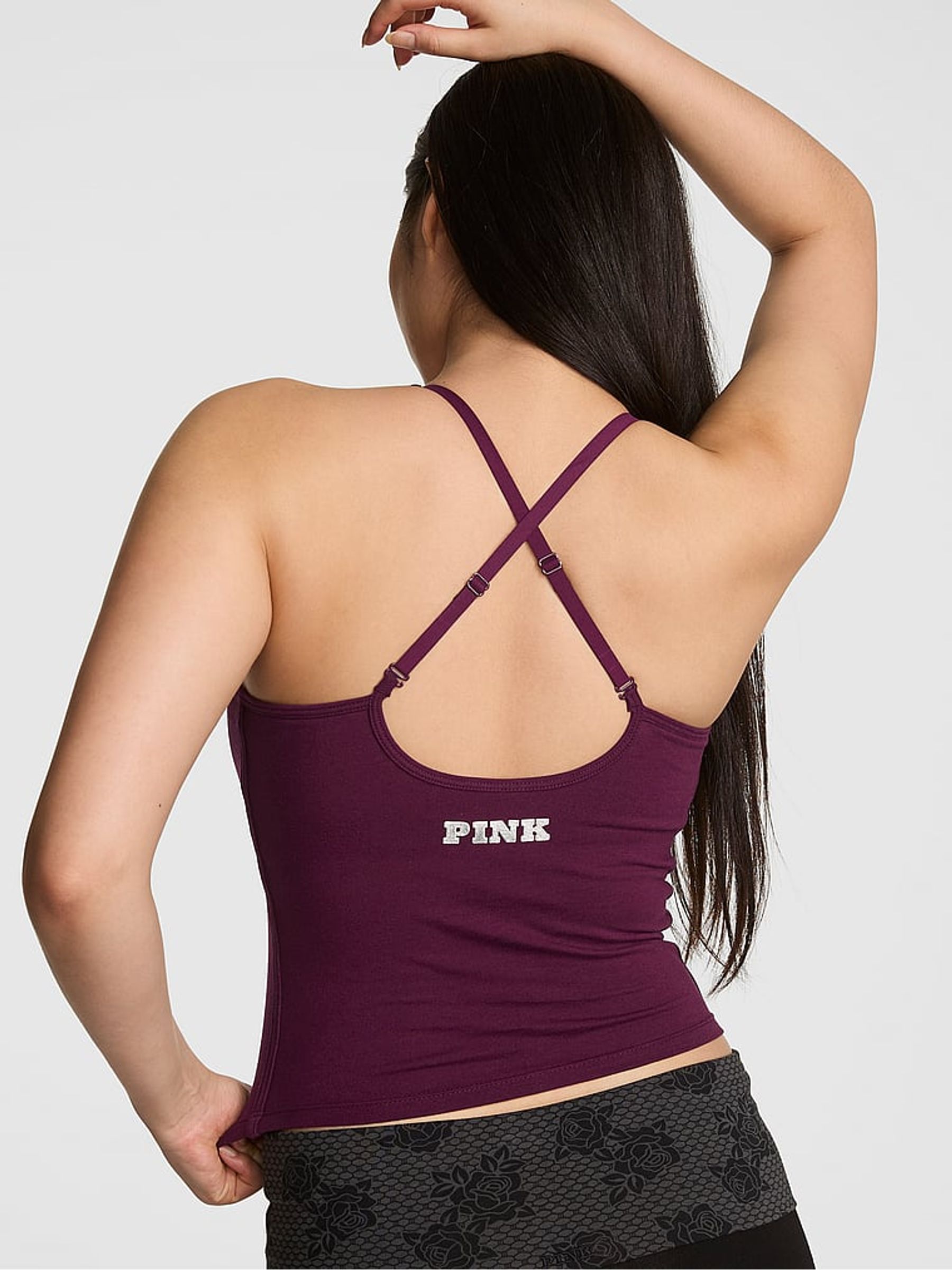 Purple Rose Cotton Square Neck Sports Bra - Image 2 of 4
