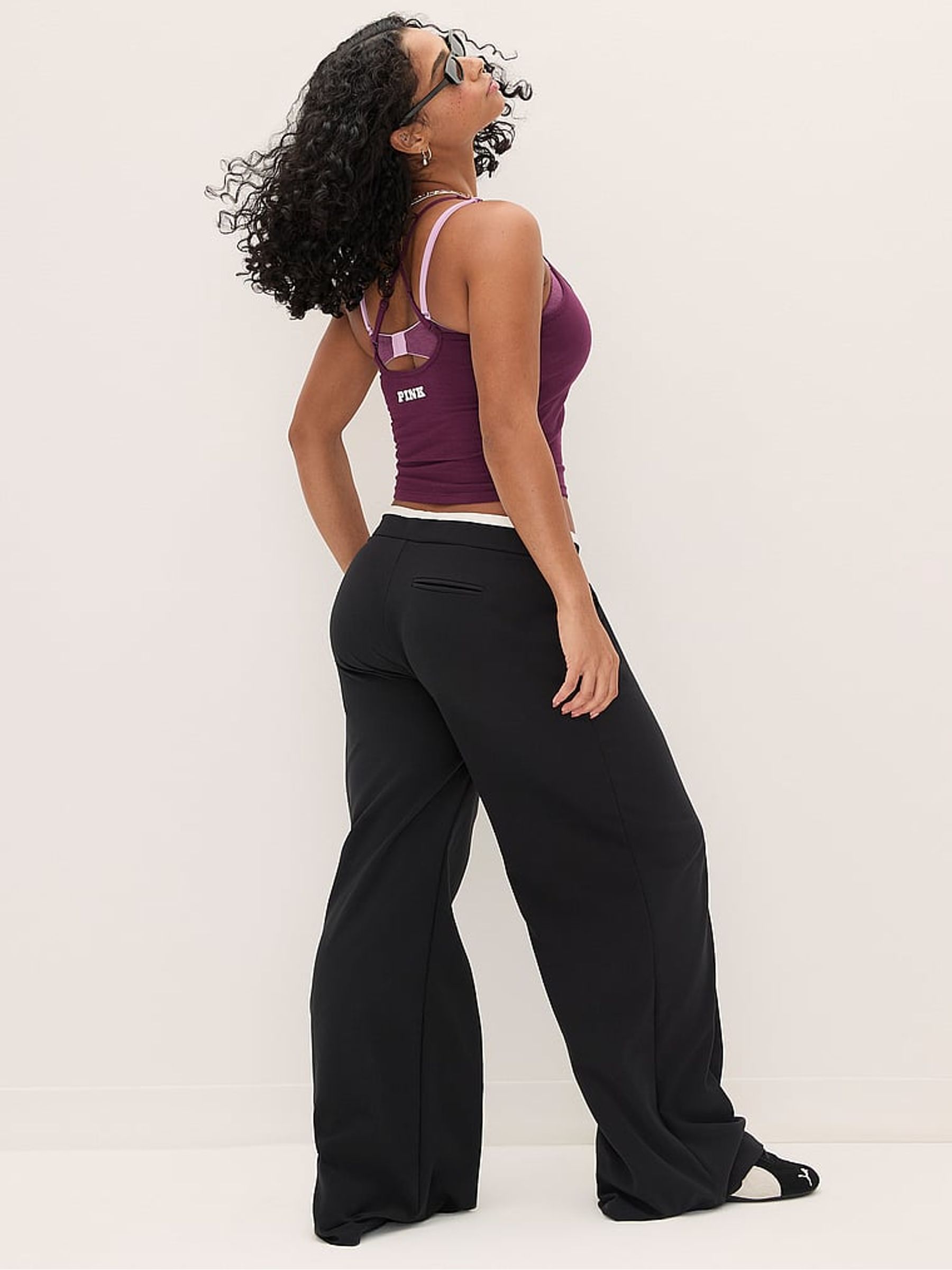 Purple Rose Cotton Square Neck Sports Bra - Image 3 of 4