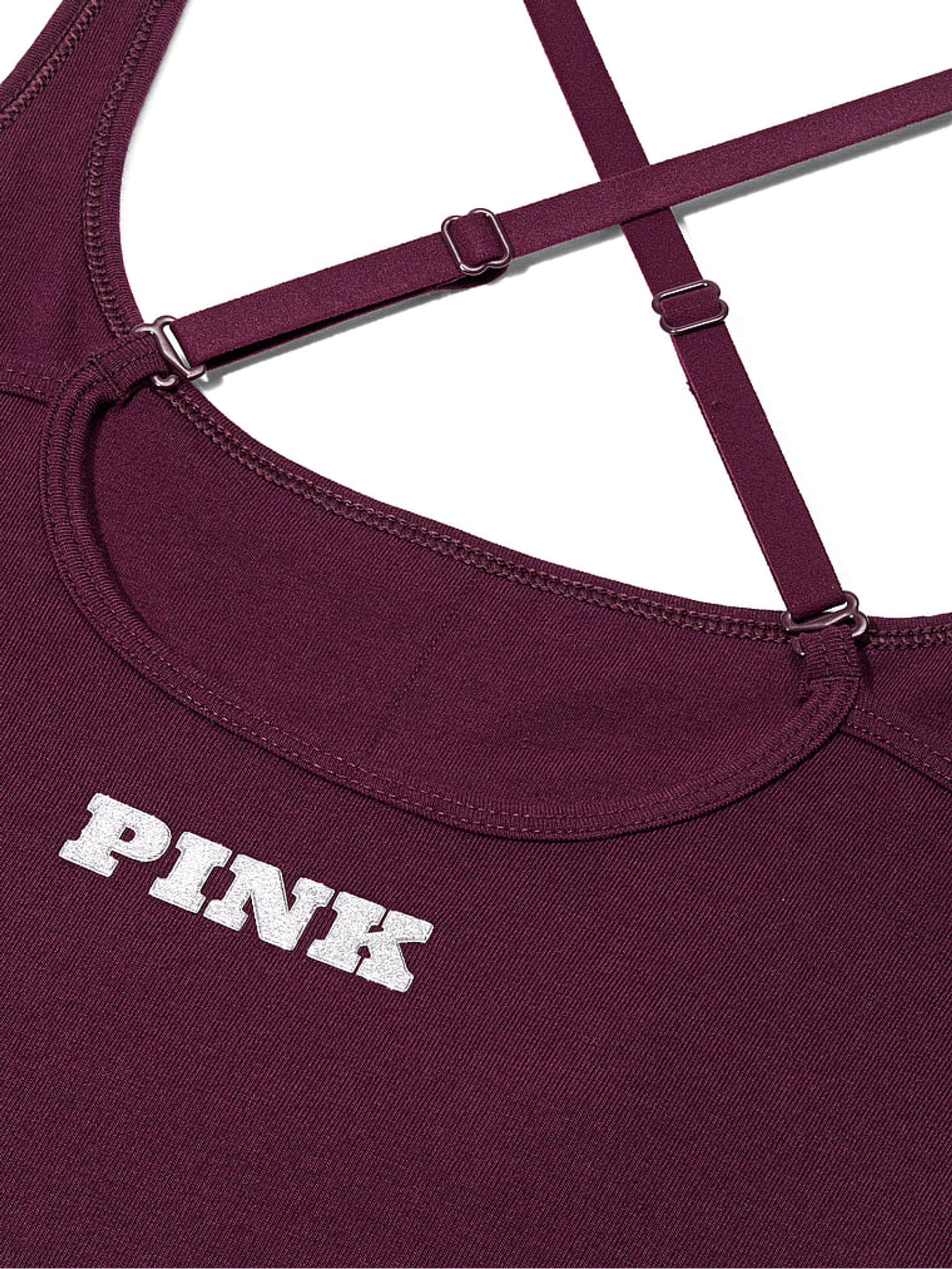 Purple Rose Cotton Square Neck Sports Bra - Image 4 of 4