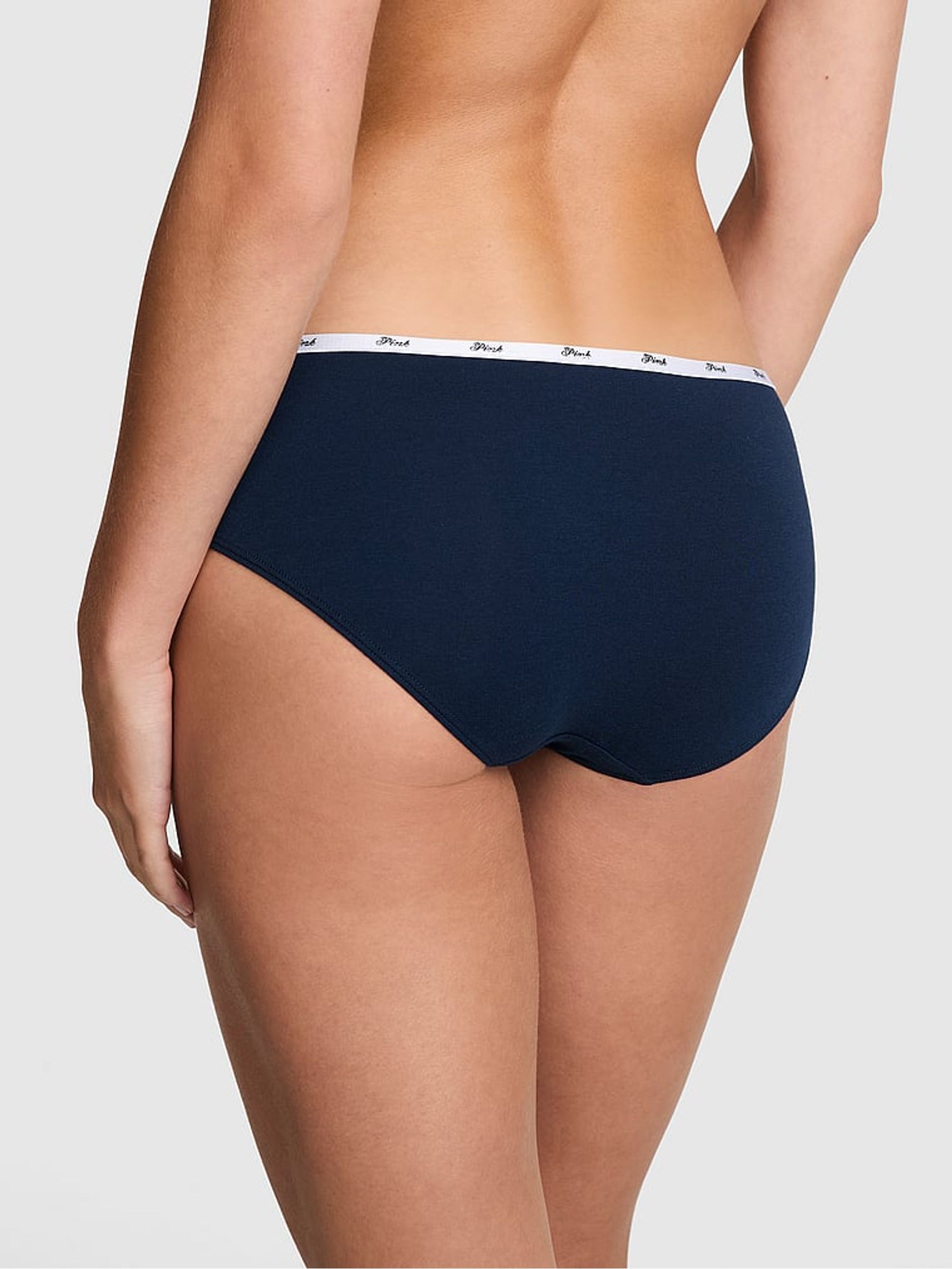 Noir Navy Blue Hipster Cotton Mini Logo Knickers - Image 2 of 2