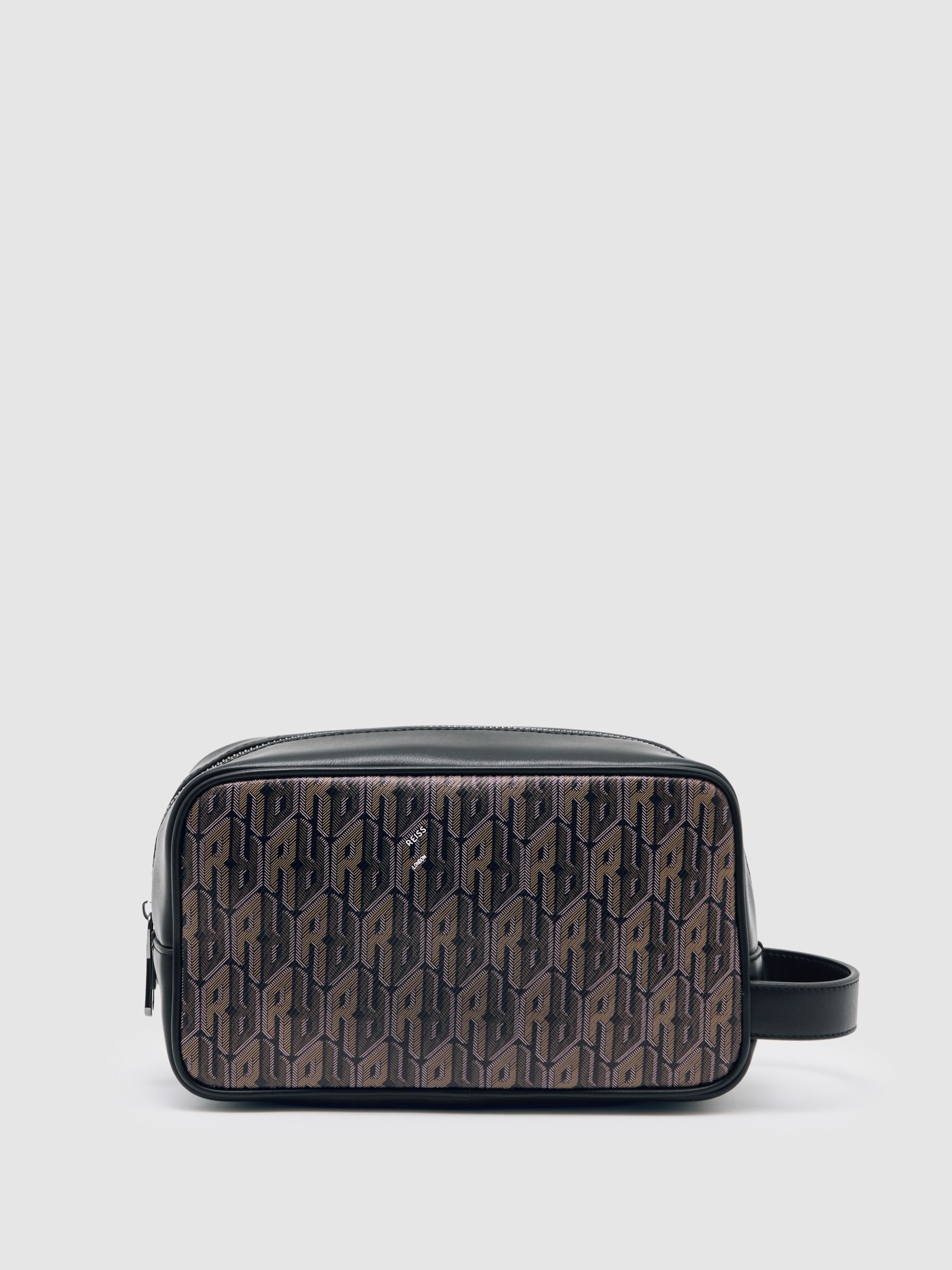 Coated Canvas Monogram Wash Bag in Grey Multi - Image 3 of 4