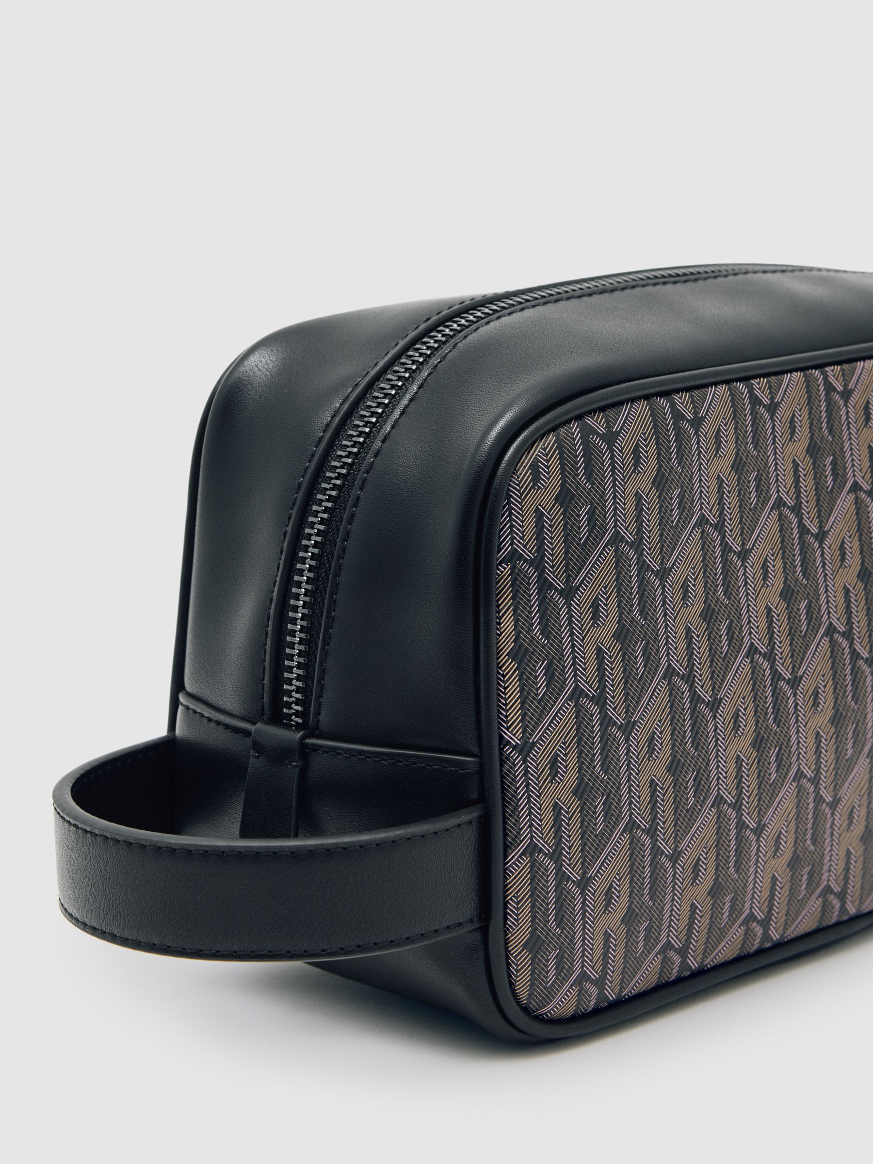 Coated Canvas Monogram Wash Bag in Grey Multi - Image 4 of 4