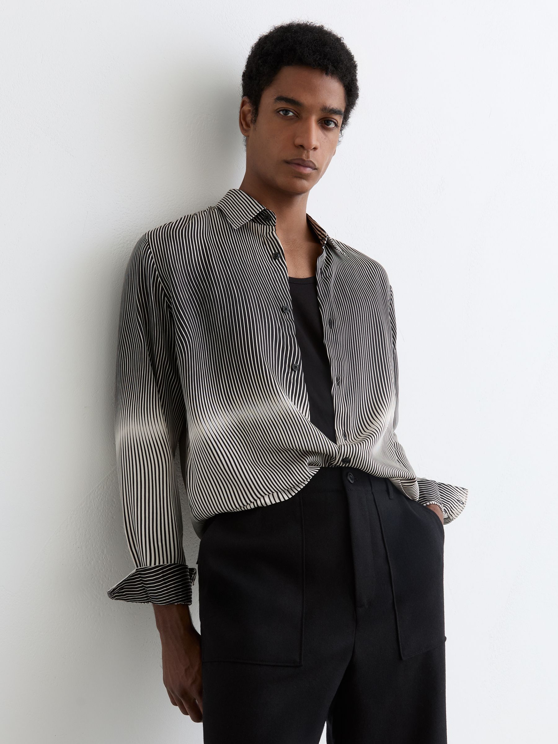 Stripe-print Long-sleeve Shirt Regular-fit