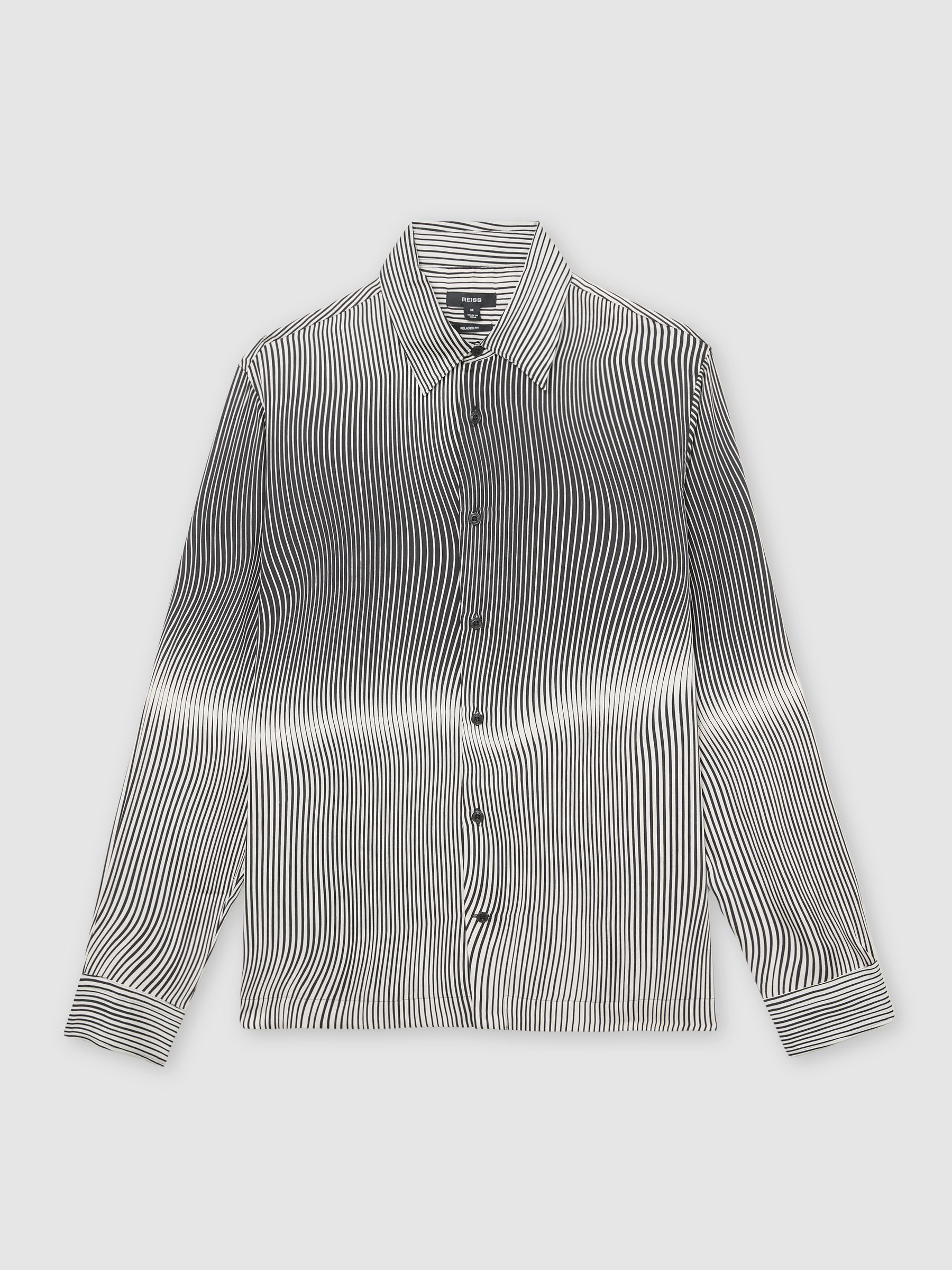 Stripe-Print Long-Sleeve Shirt Regular-Fit in Navy/White - image 1