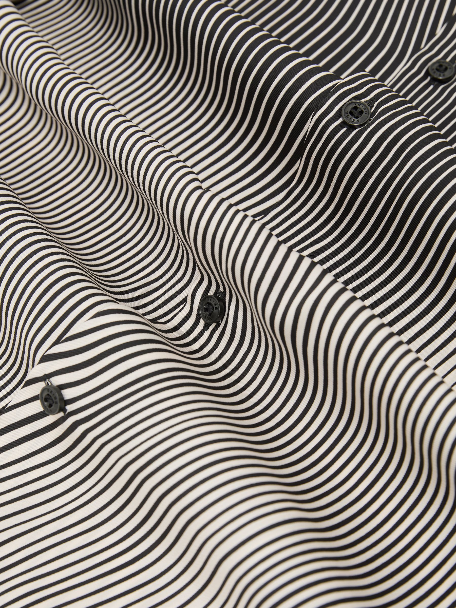 Stripe-Print Long-Sleeve Shirt in Navy/White - Bild 5 von 5