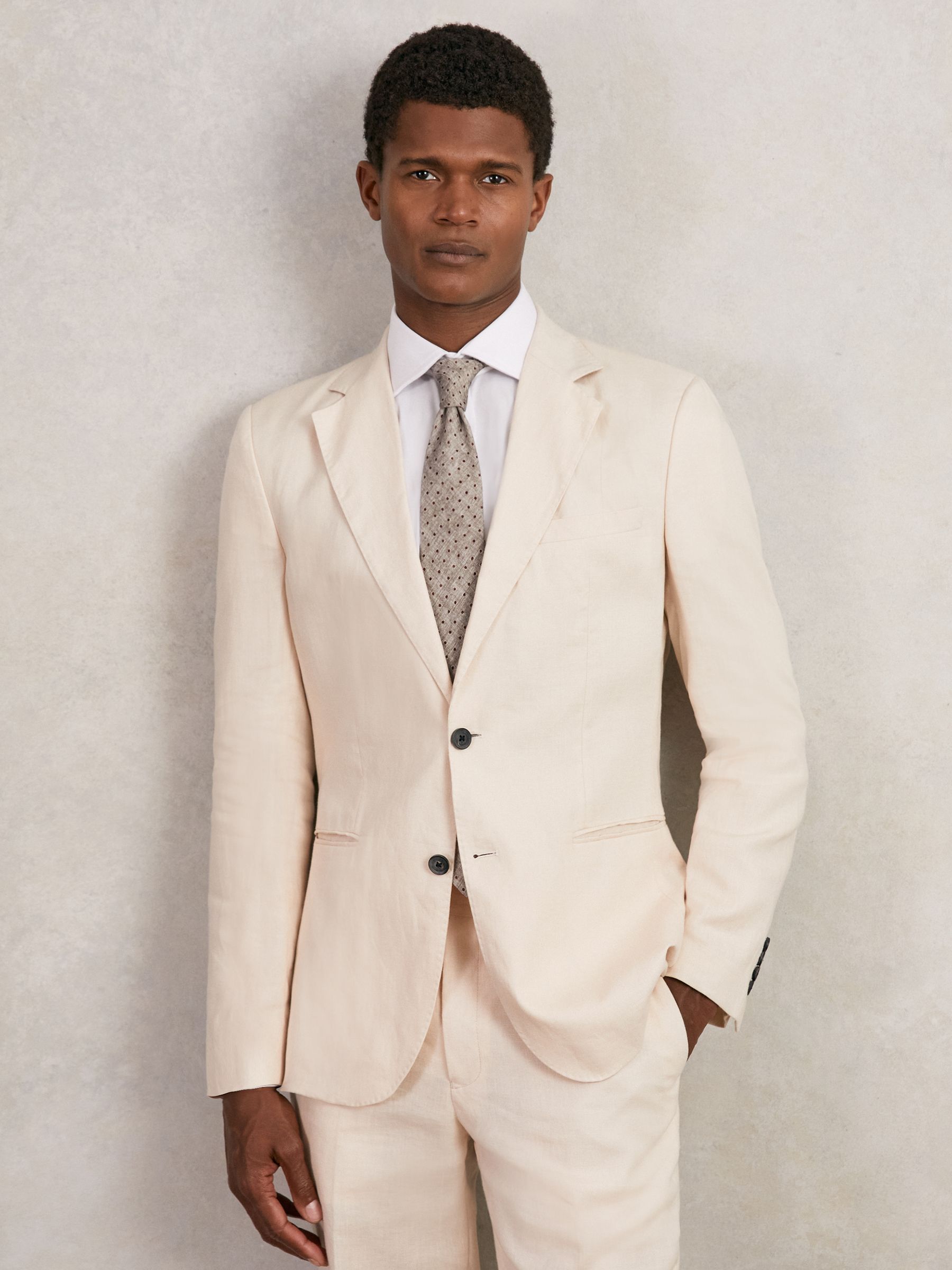 Wool-Cotton Polka-Dot Tie in Grey Melange - Image 2 of 6