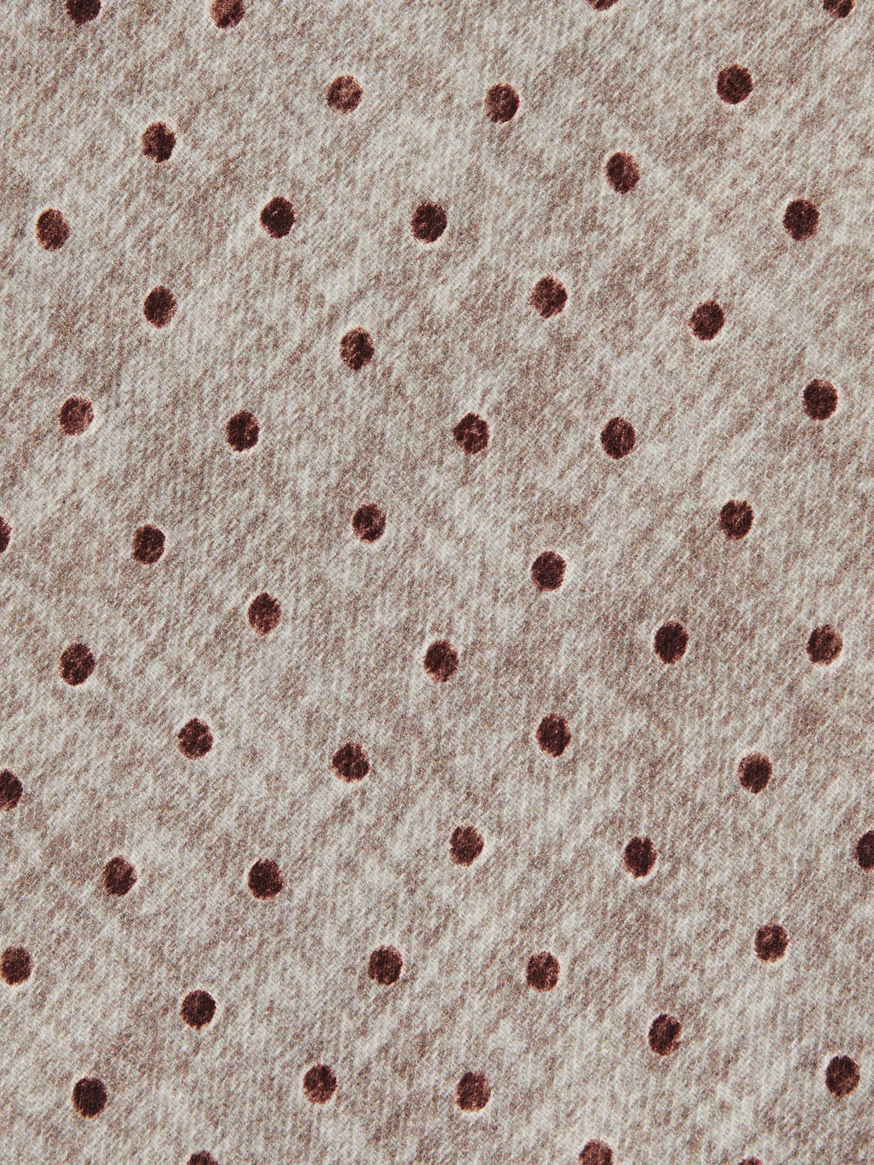 Wool-Cotton Polka-Dot Tie in Grey Melange - Image 6 of 6