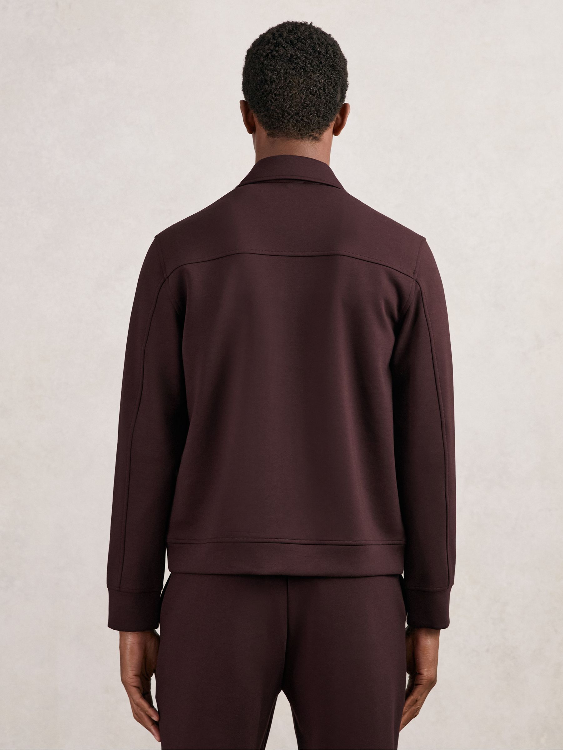 Premium Interlock Zip-Through Overshirt in Cherry Red - image 3