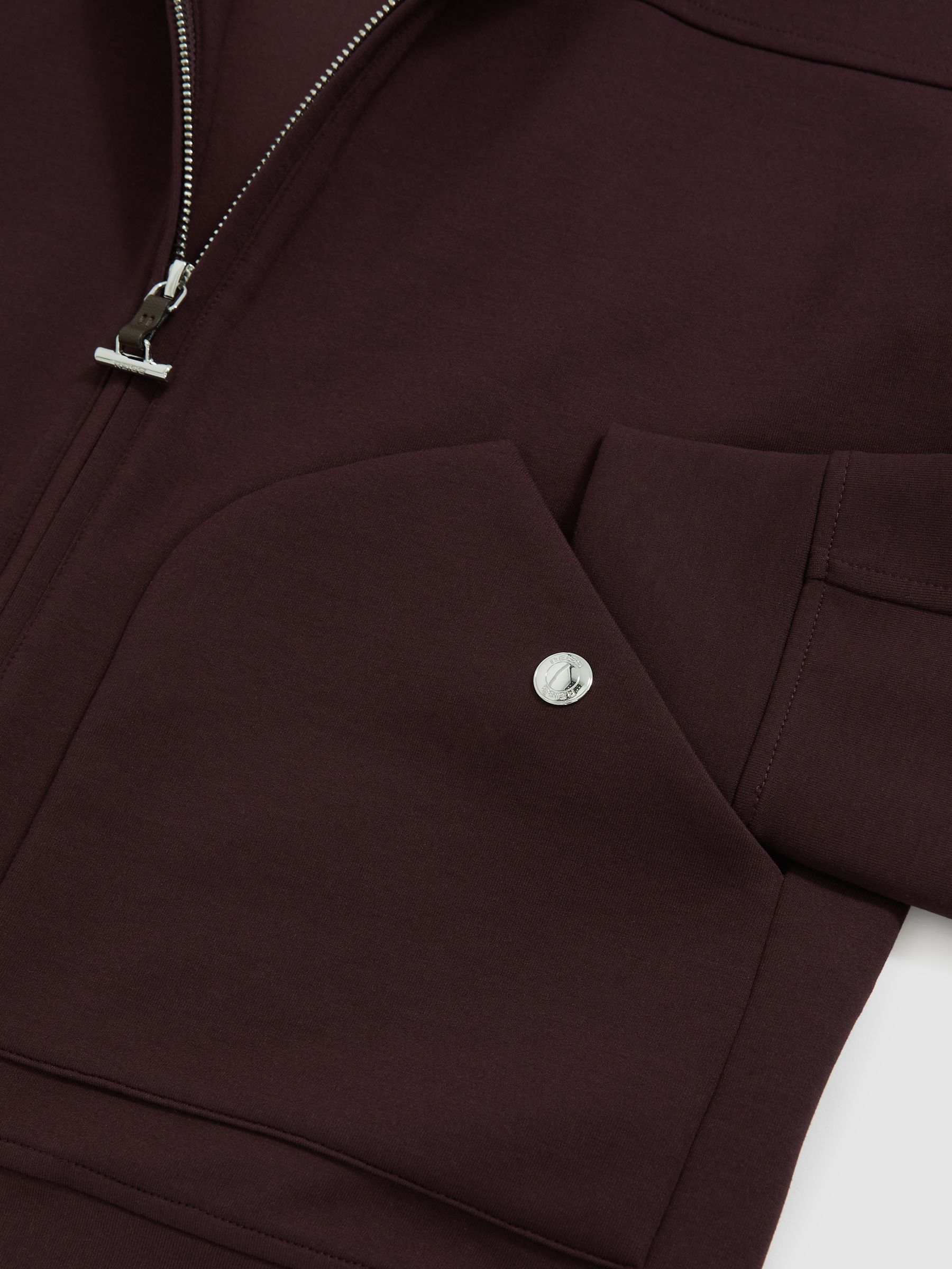 Interlock Zip Through Overshirt in Cherry Red - Image 7 of 7