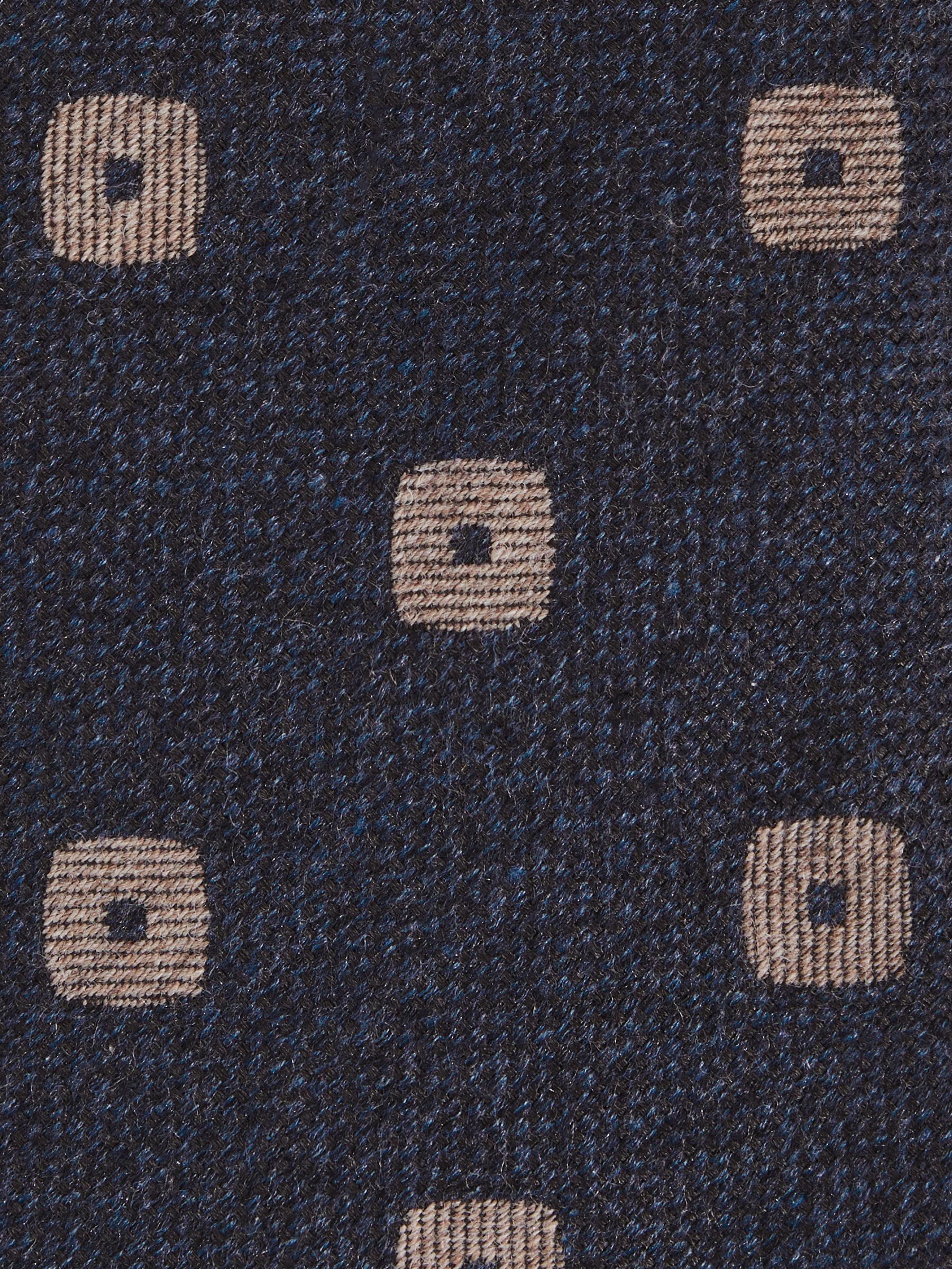Silk-Wool Square-Medallion Tie in Navy - Image 6 of 6