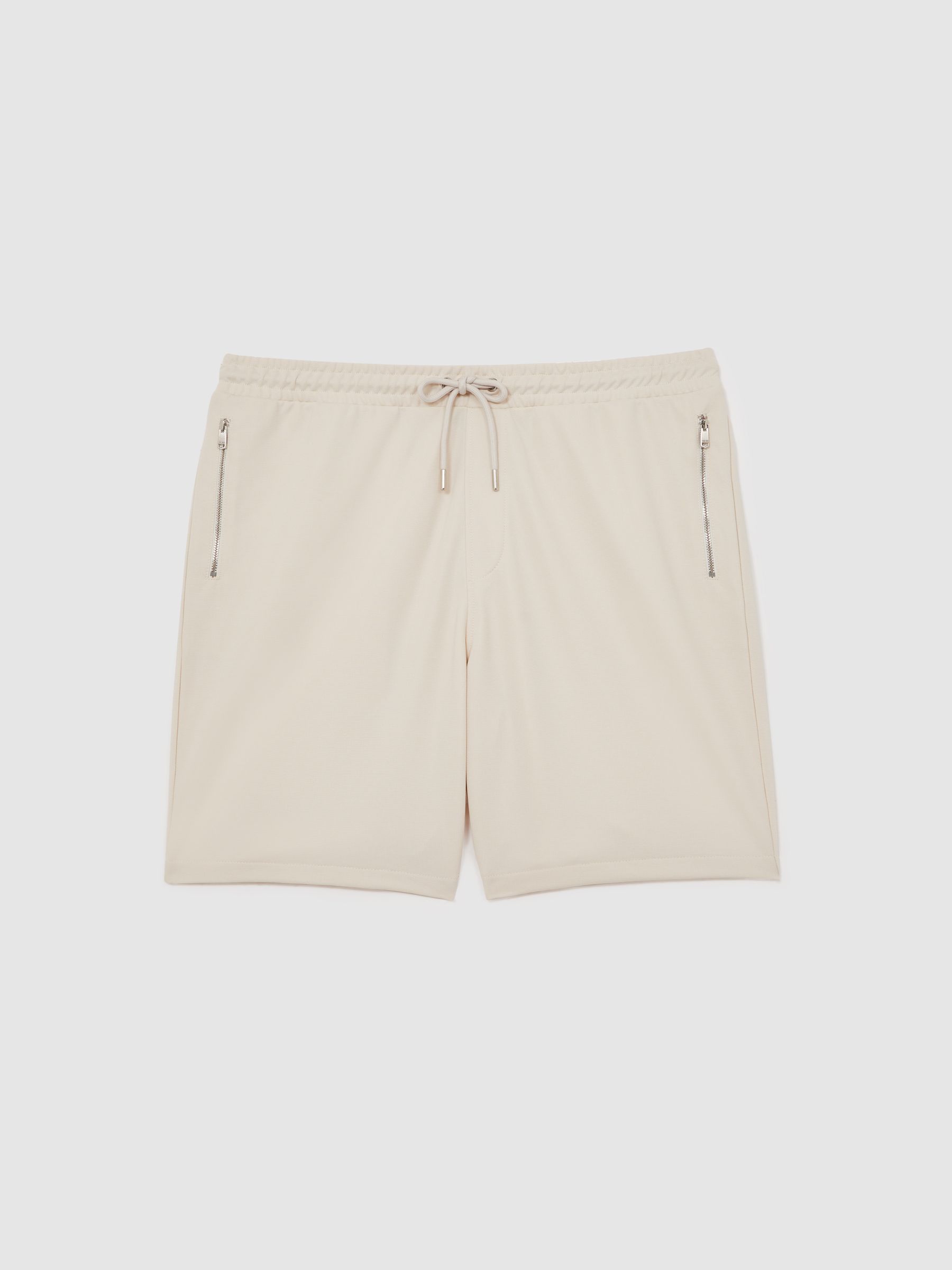 Textured Drawstring Shorts in Stone - Image 2 of 5